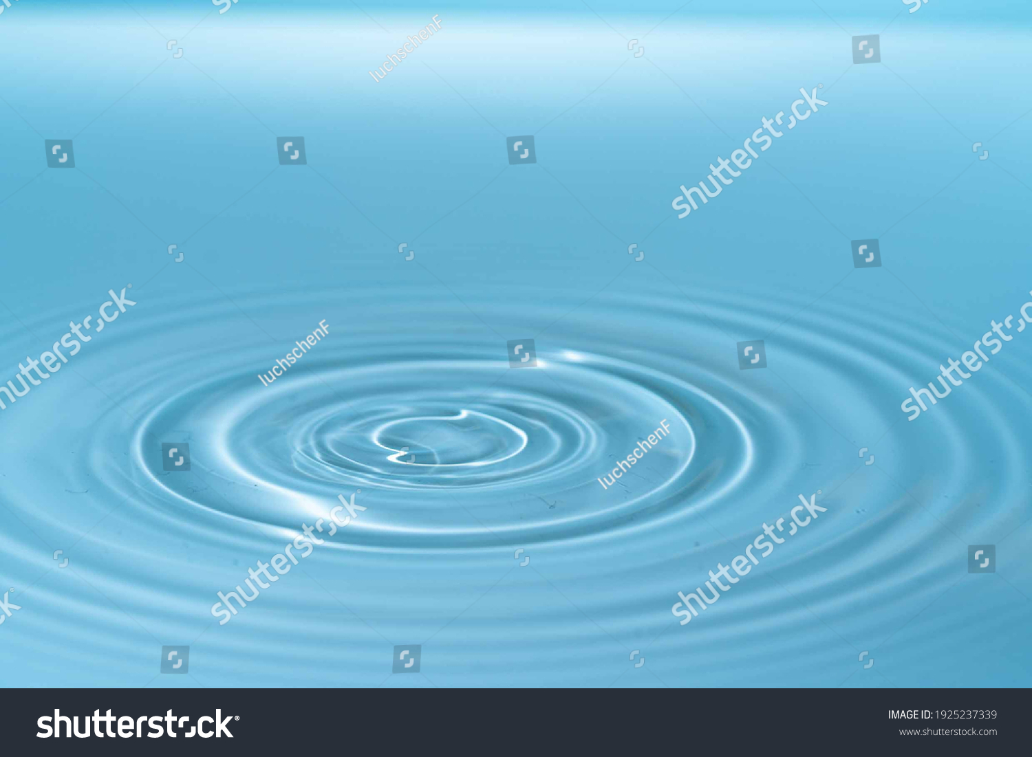 Waves on the surface of the water from a collision. Drop of water drop to the surface. #1925237339