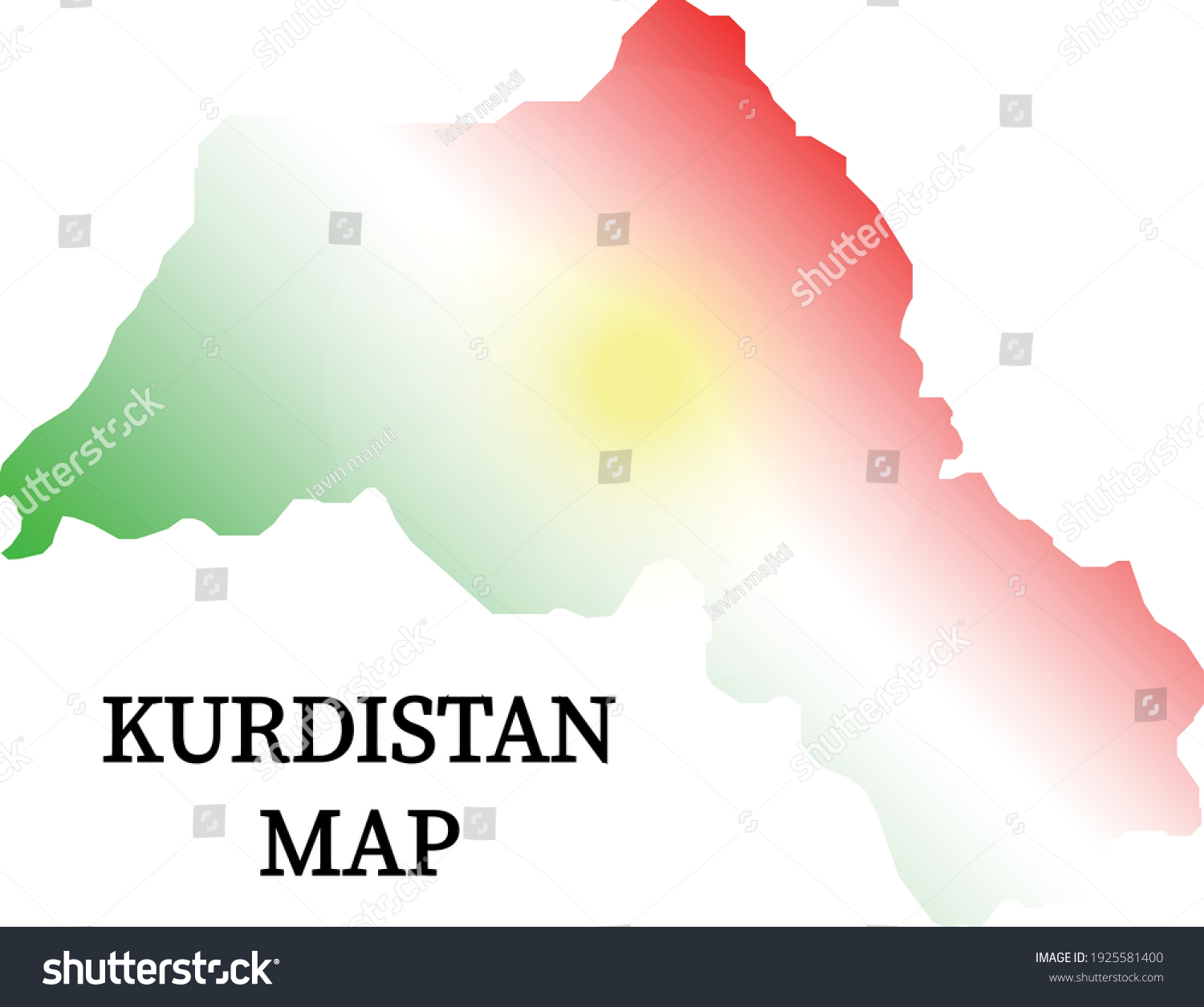 Great Kurdistan Map With Kurdistan Flag - Royalty Free Stock Vector ...