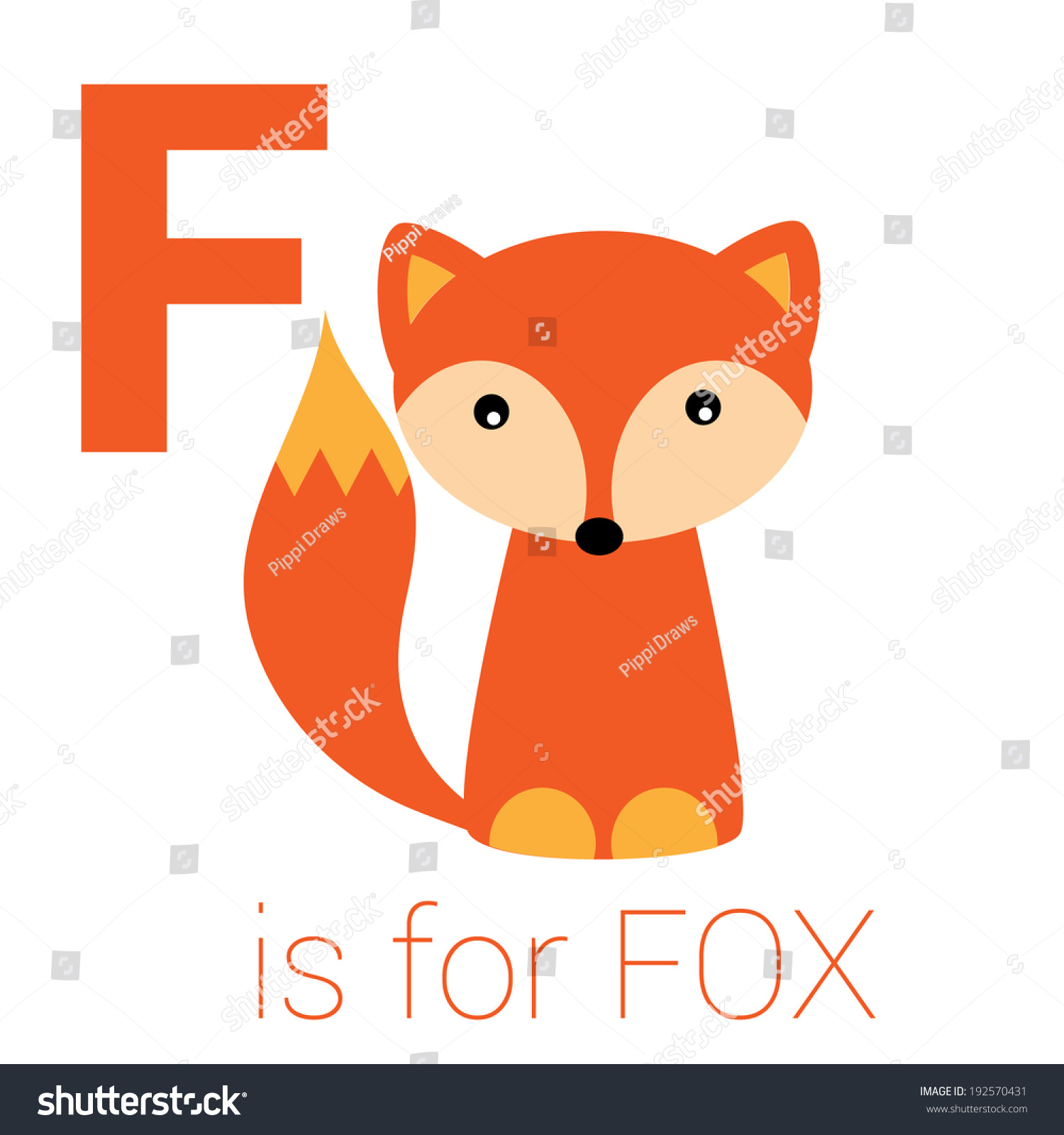 Illustrated alphabet letter F and fox - Royalty Free Stock Vector ...