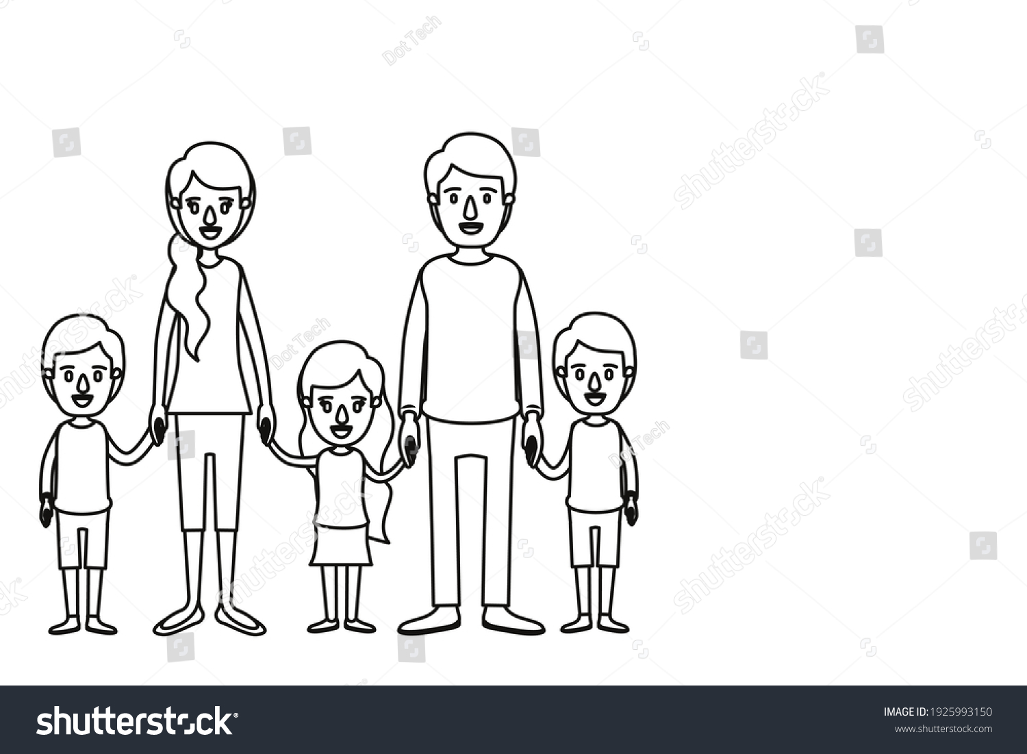 Family Big Family Small Family Illustrations - Royalty Free Stock 