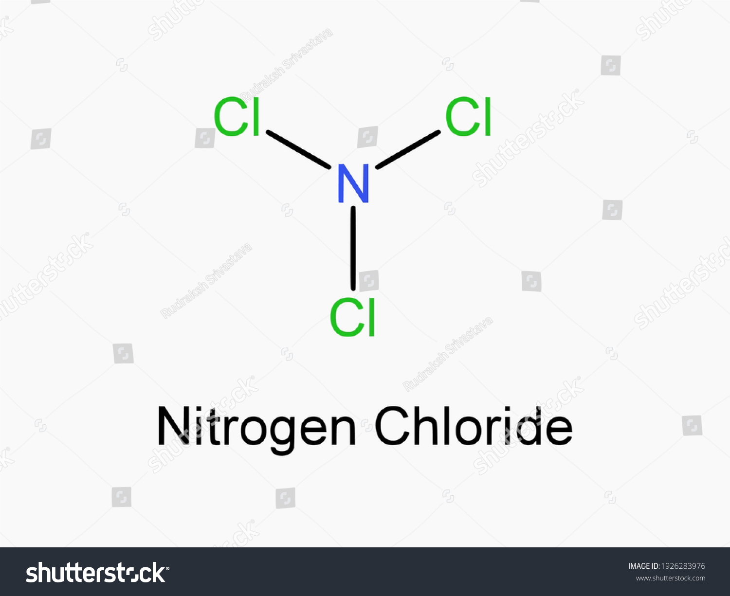 Nitrogen Chloride Ncl3 Chemical Formula Isolated Royalty Free Stock Vector 1926283976 