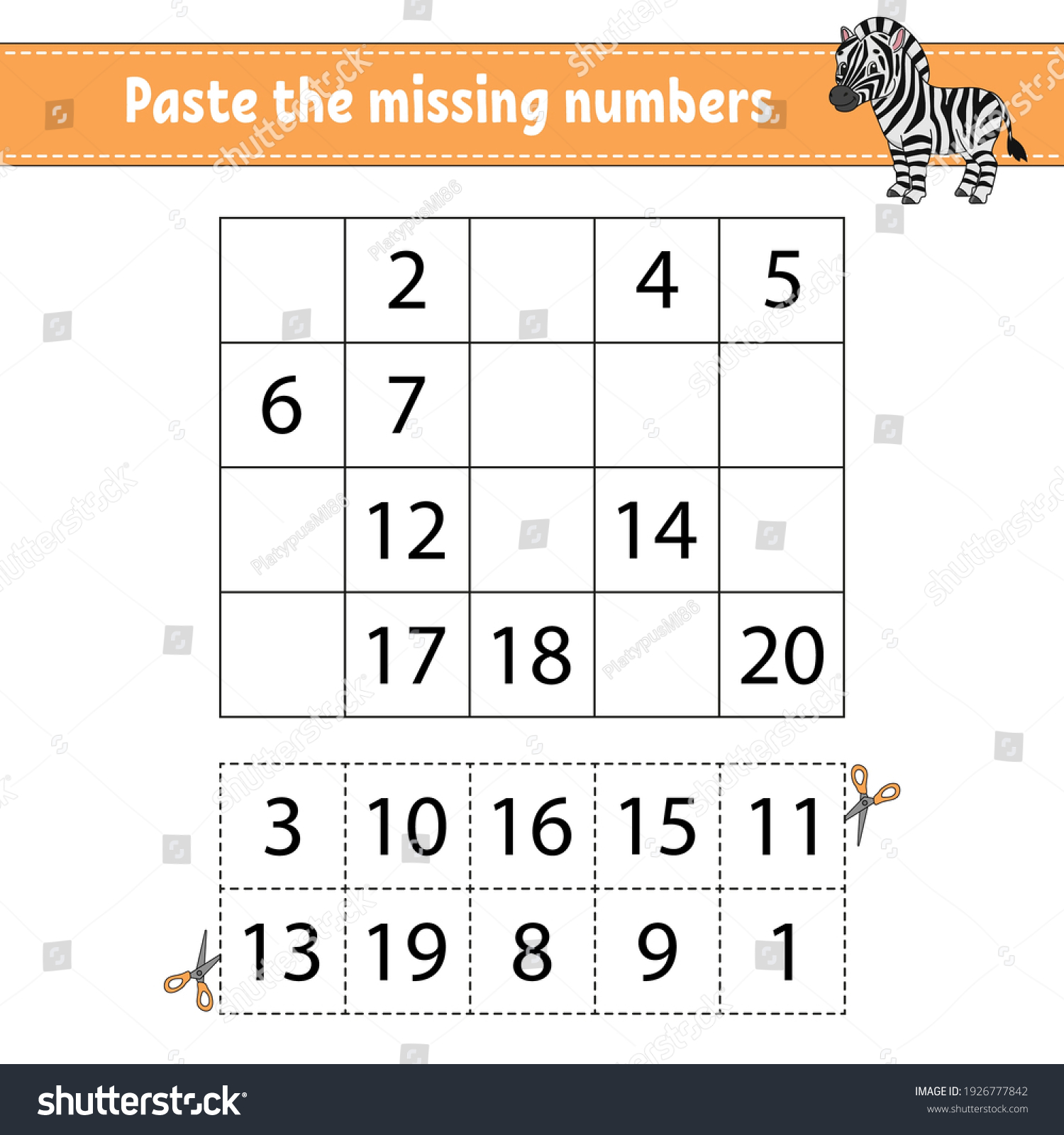 paste-the-missing-numbers-1-20-game-for-royalty-free-stock-vector