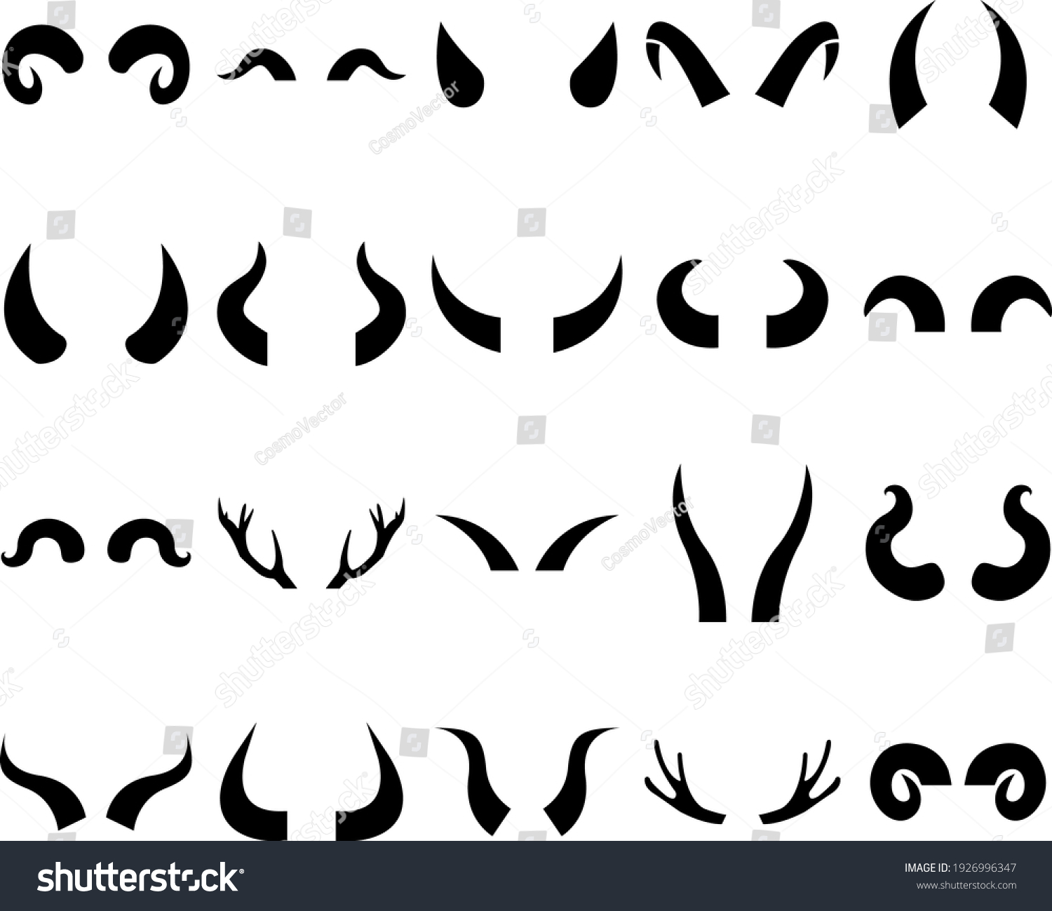 Animal horns icon, logo isolated on white background #1926996347