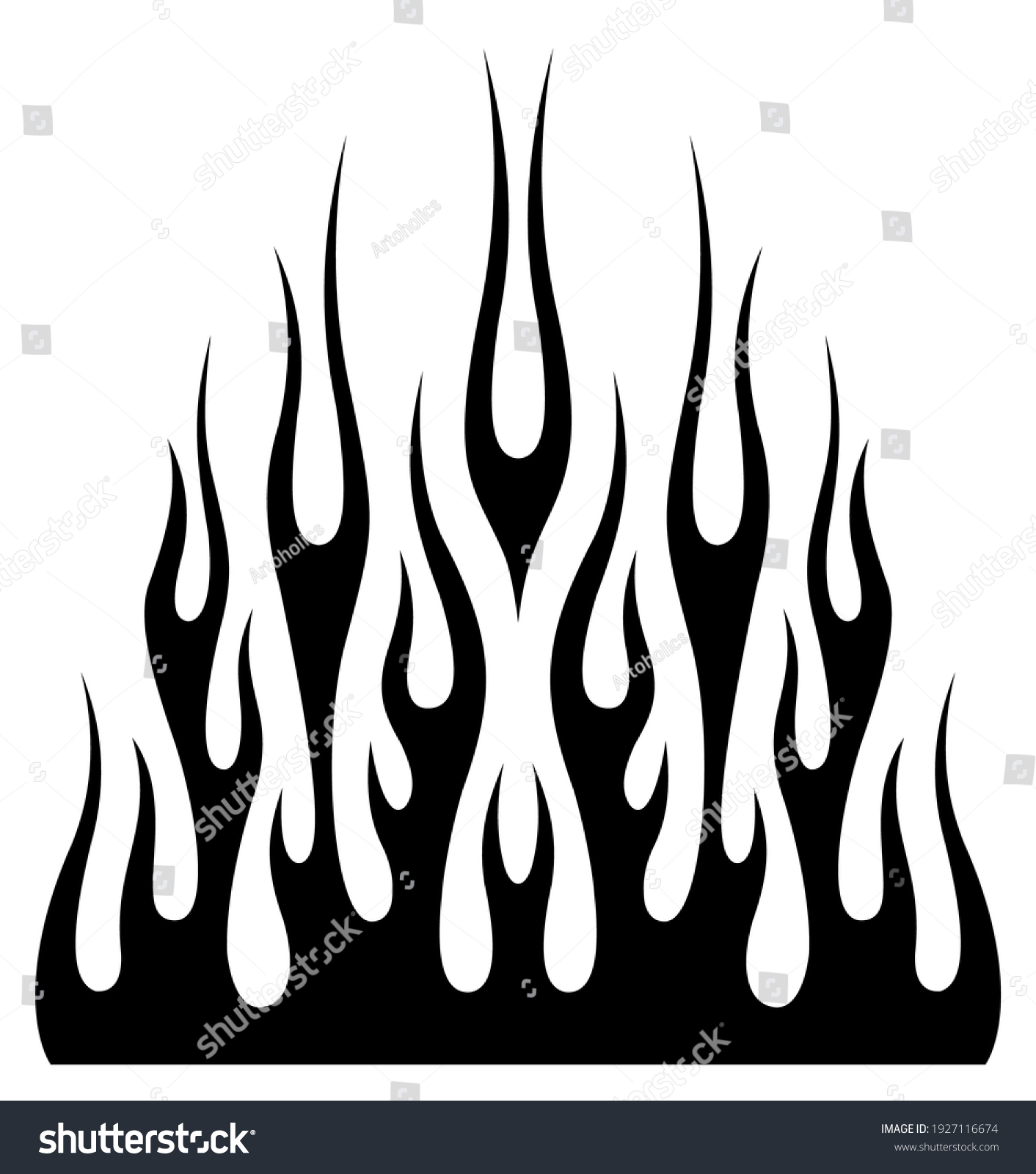 Tribal hotrod muscle car silhouette flame - Royalty Free Stock Vector ...