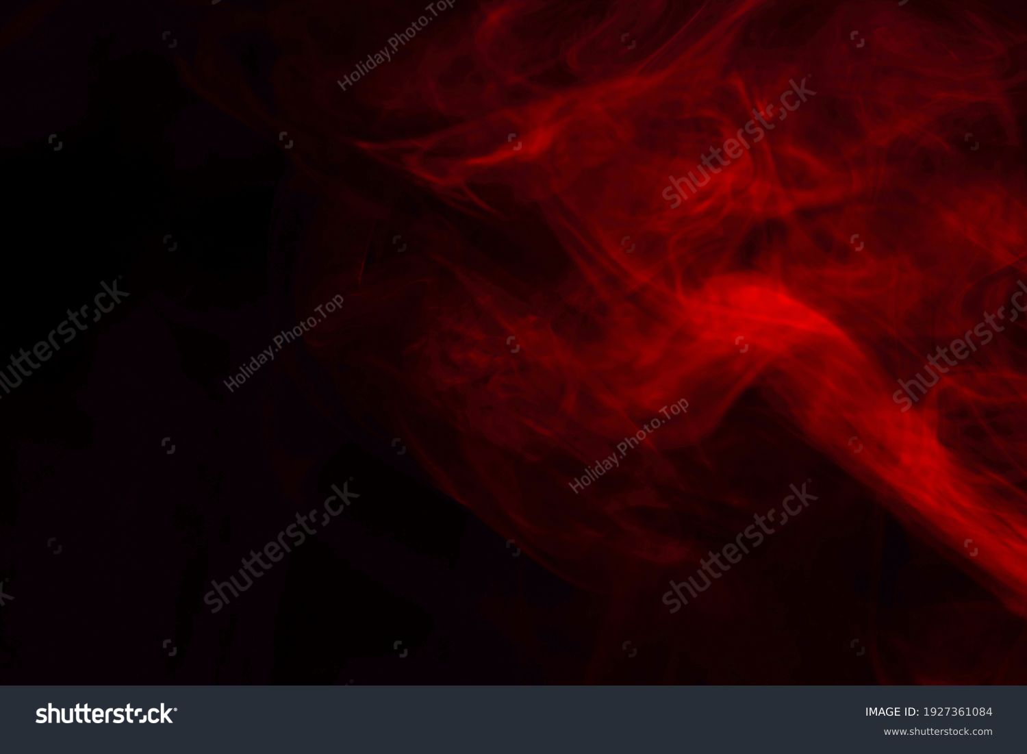 Red steam on a black background. Copy space. #1927361084