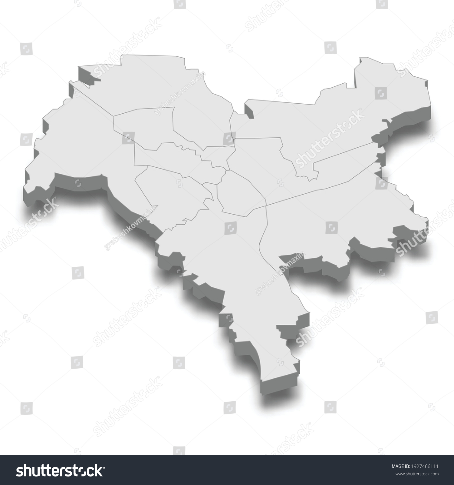 3d isometric map of Kyiv City is a Capital of - Royalty Free Stock ...