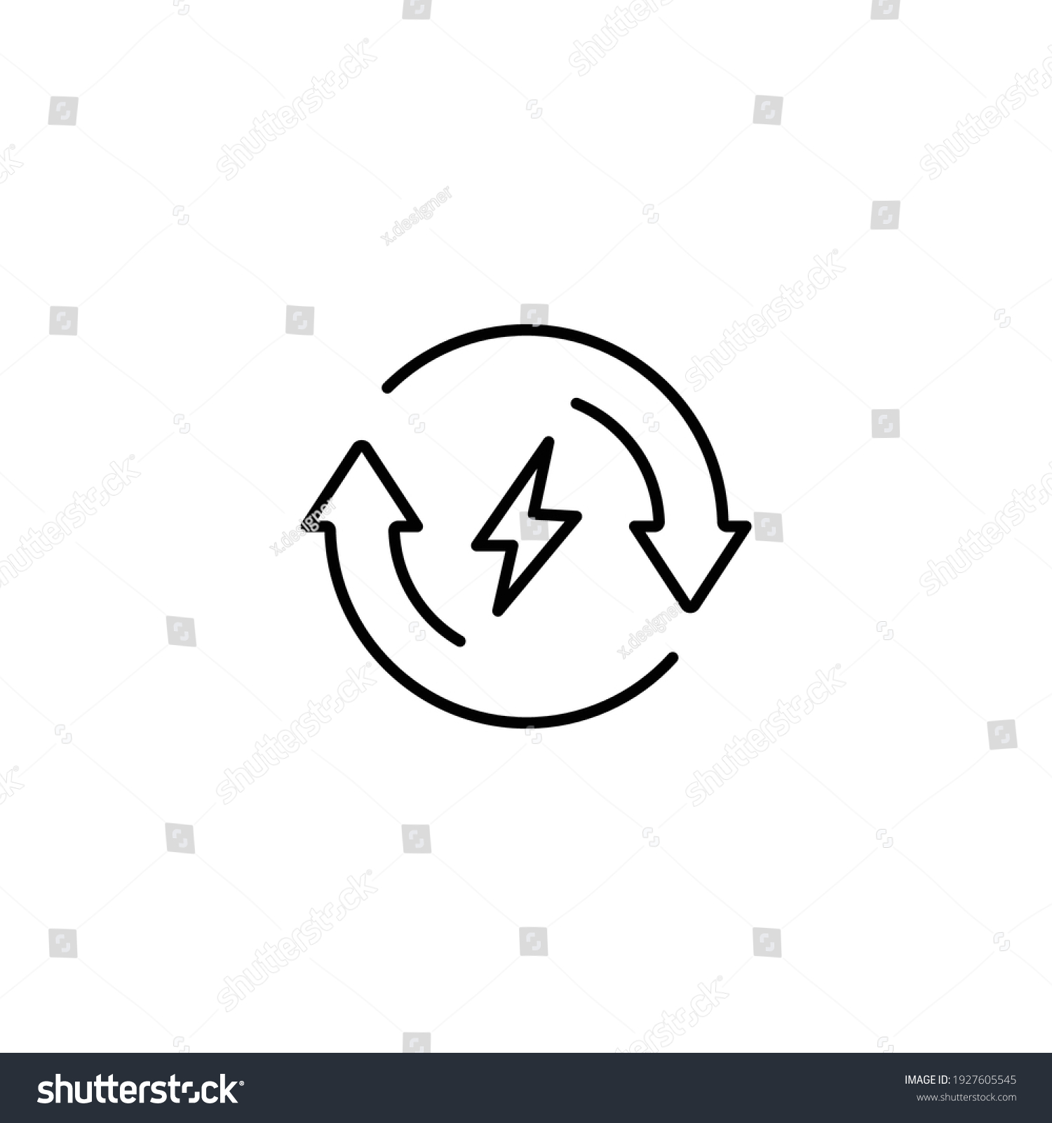 Renewable energy simple thin line icon vector illustration #1927605545