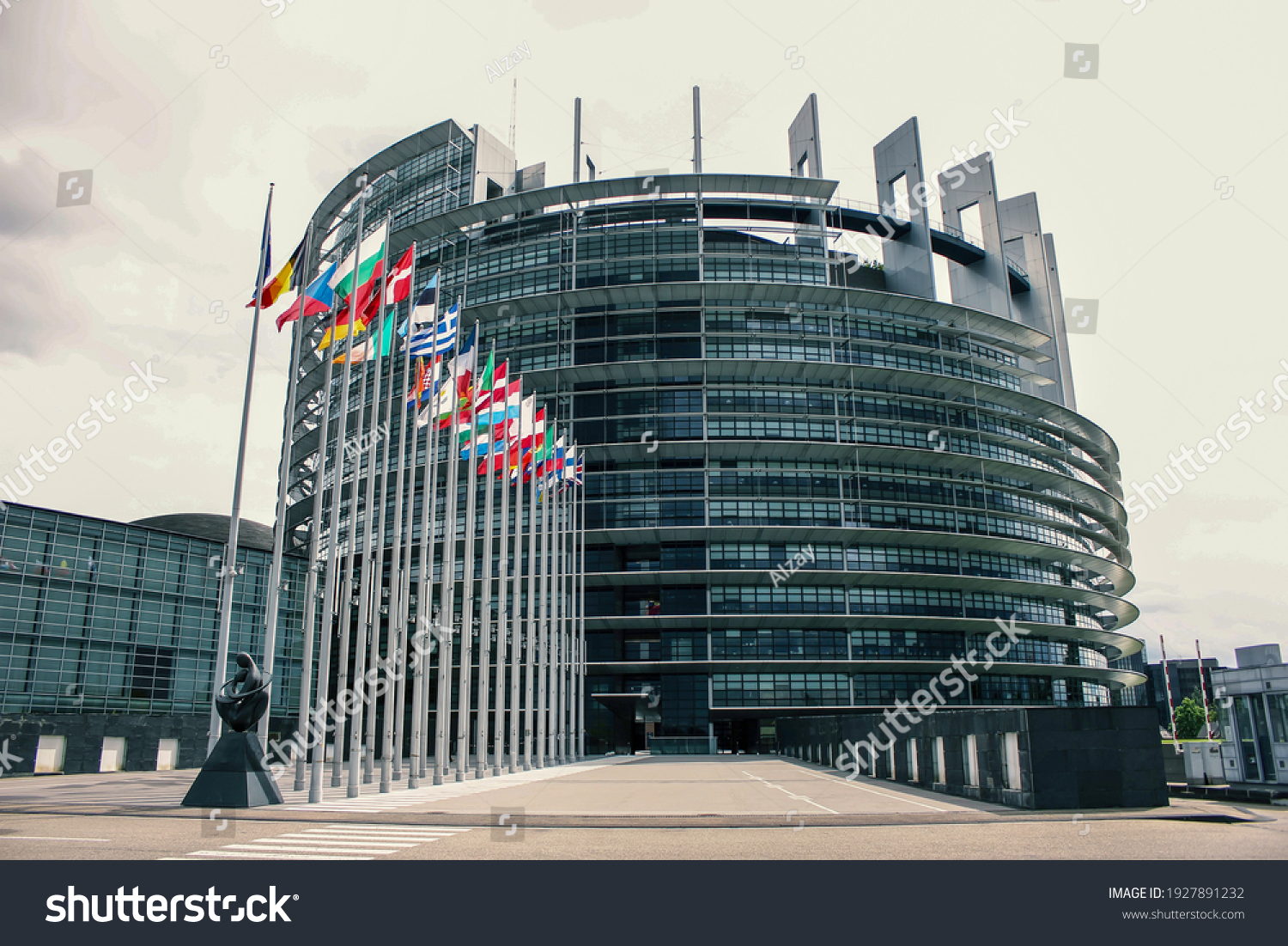 The European Parliament building, in Strasbourg, France #1927891232