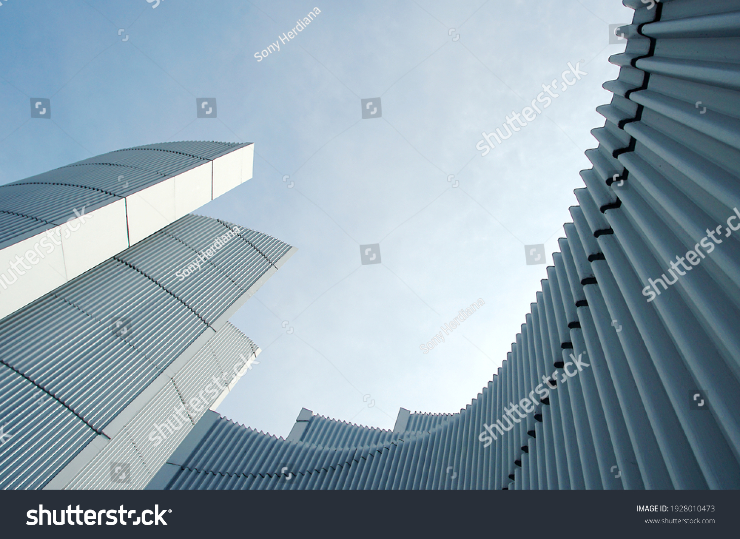 Abstract Architectural Detail Of A monument building, lines and curves. #1928010473