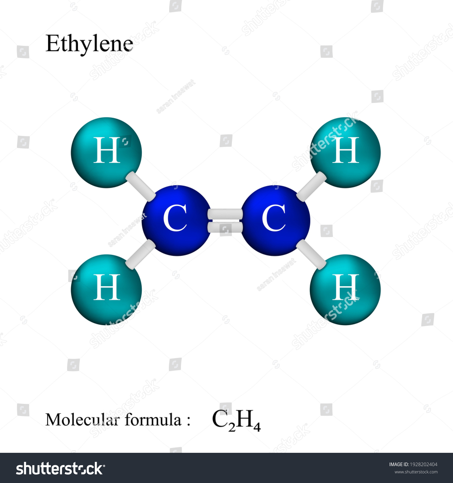 Lewis structural formula of ethylene, molecular - Royalty Free Stock ...