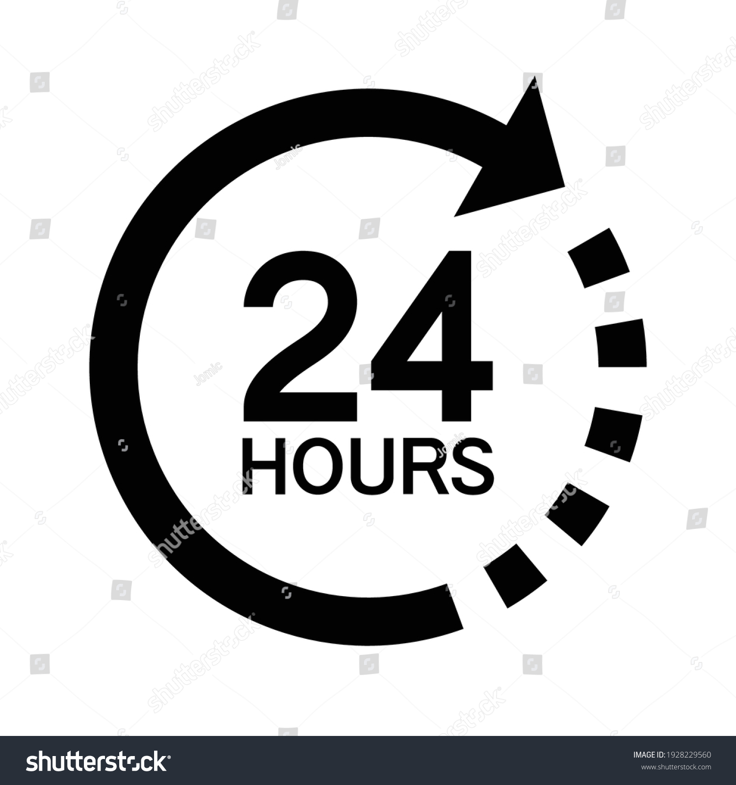 Twenty four hour with arrow loop icon, 24 hours - Royalty Free Stock ...