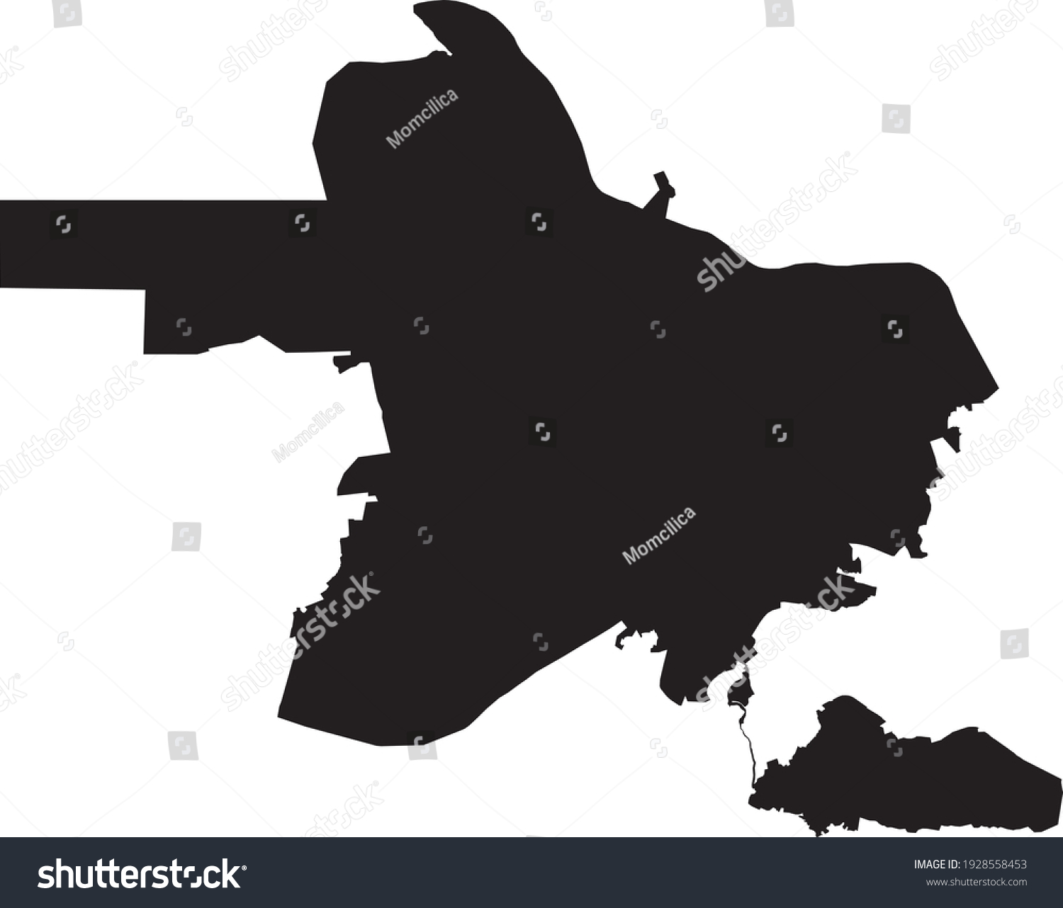 Simple vector black administrative map of Nizhny - Royalty Free Stock ...