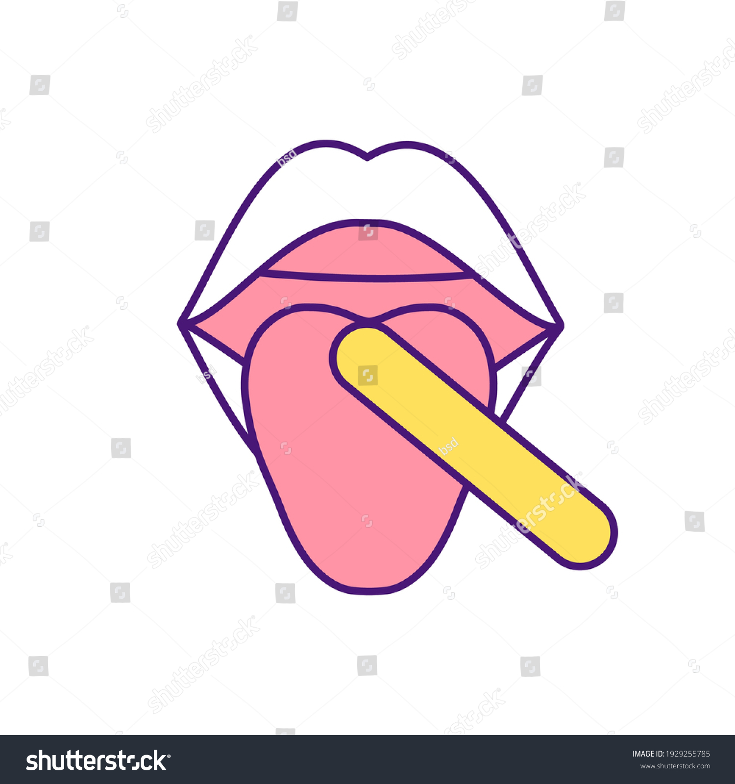 Throat examination RGB color icon. Laryngoscopy. - Royalty Free Stock ...