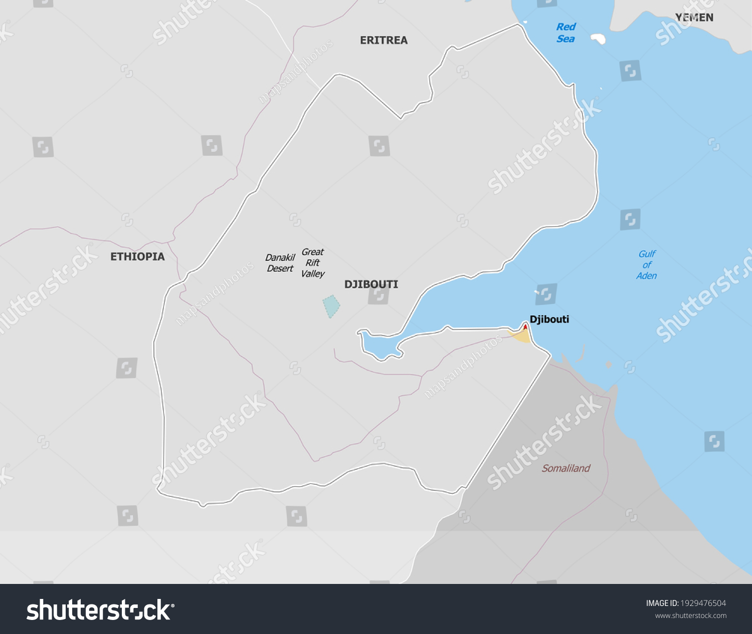 Map Of Djibouti Map Is Drawn In High Detail And Royalty Free Stock   Avopix 1929476504 