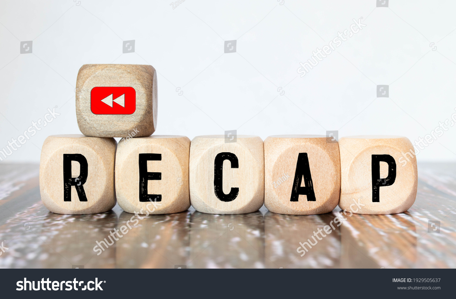 RECAP - words from wooden blocks with letters #1929505637
