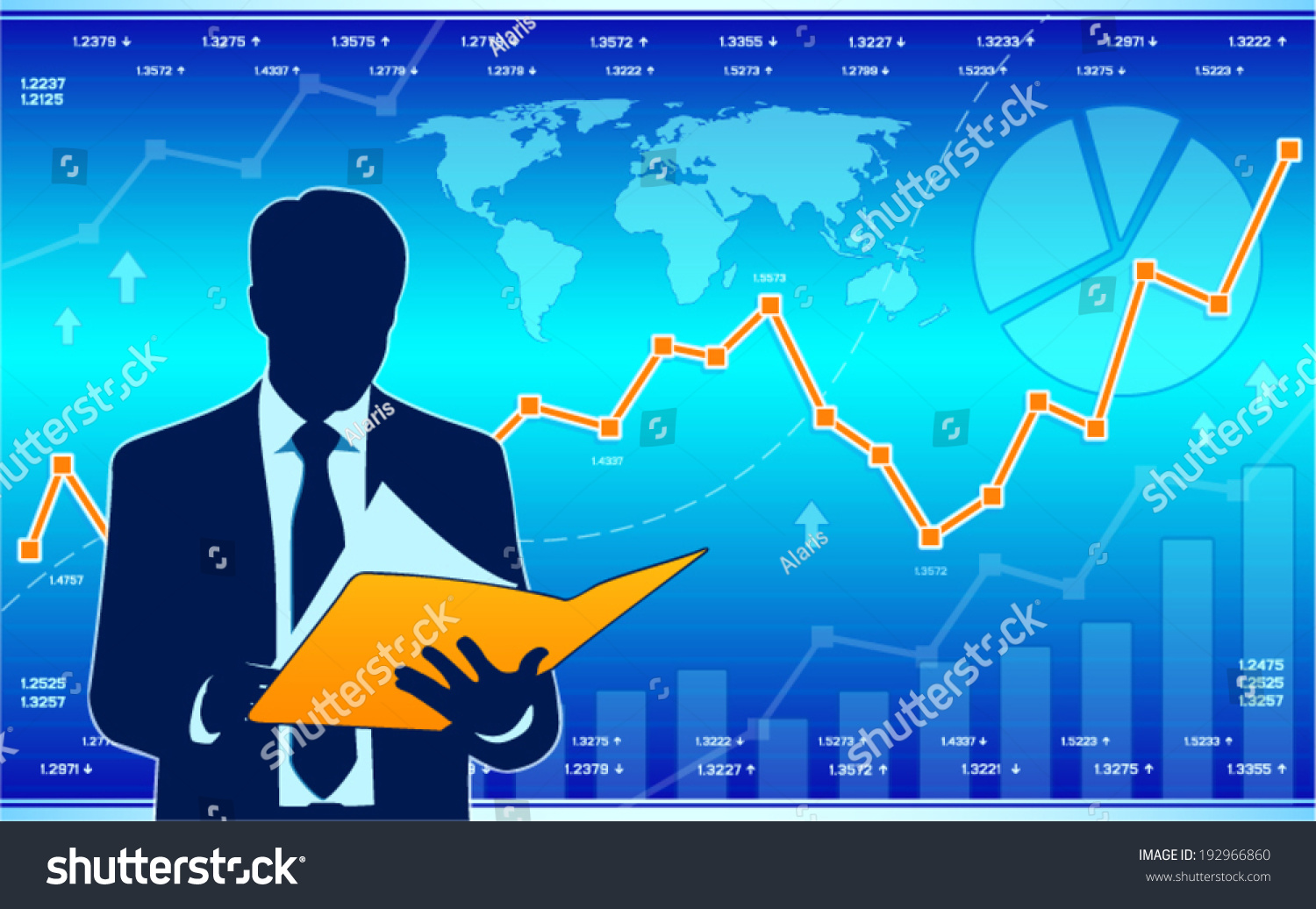 Business Analyst With Charts Eps10 Vector Royalty Free Stock Vector 192966860 3020