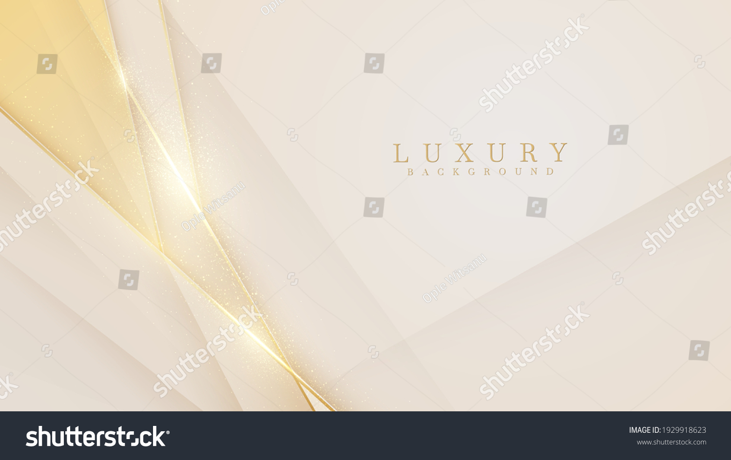 Elegant cream shade background with line golden elements. Realistic luxury paper cut style 3d modern concept. vector illustration for design. #1929918623