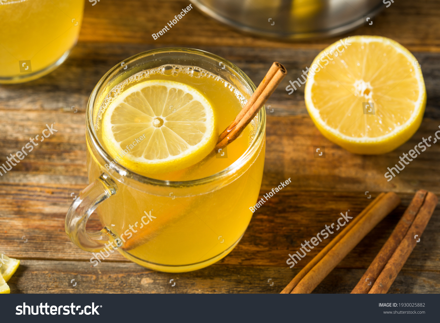 Homemade Hot Toddy Cocktail with Whiskey and Lemon #1930025882