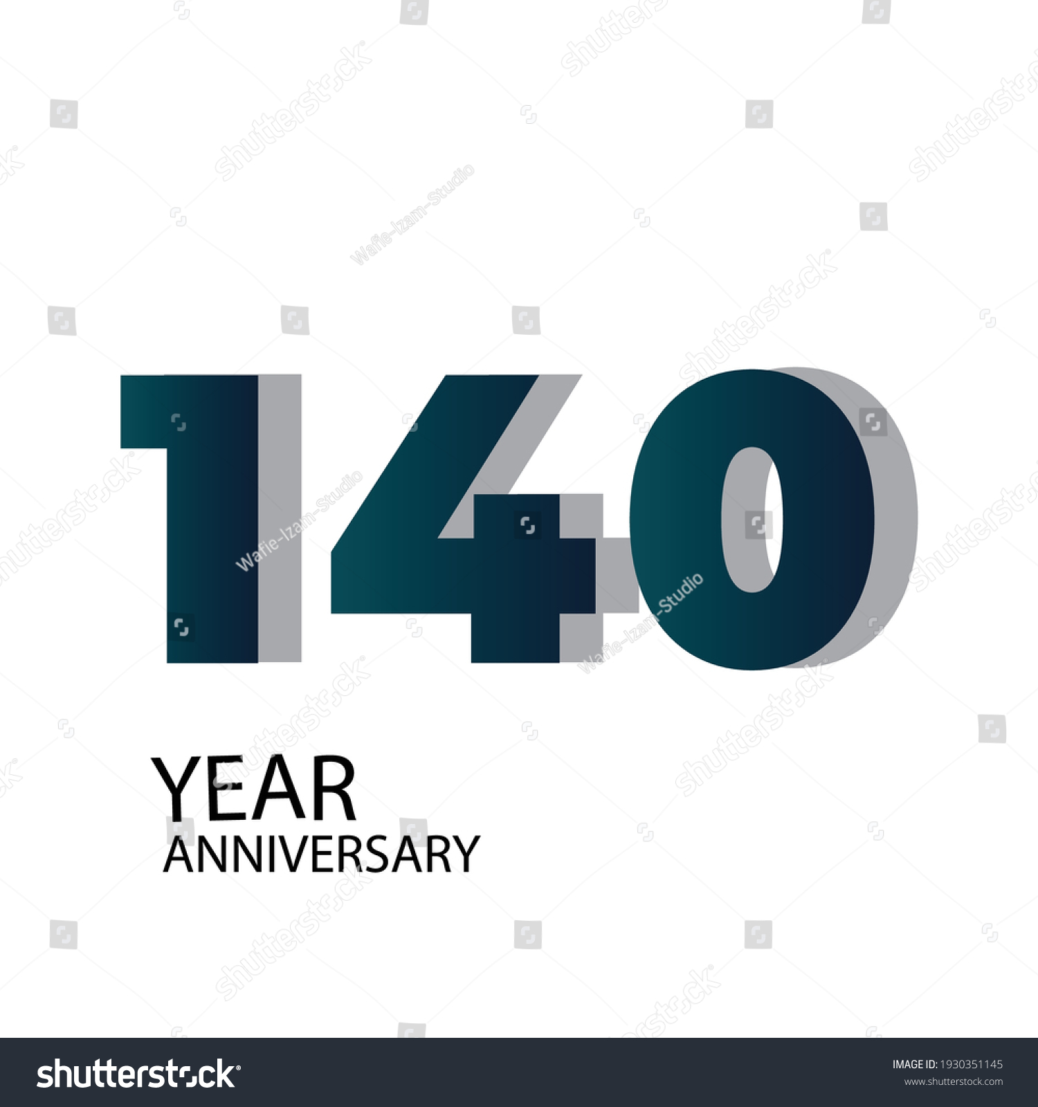 140 Year Anniversary Vector Template Design - Royalty Free Stock Vector ...