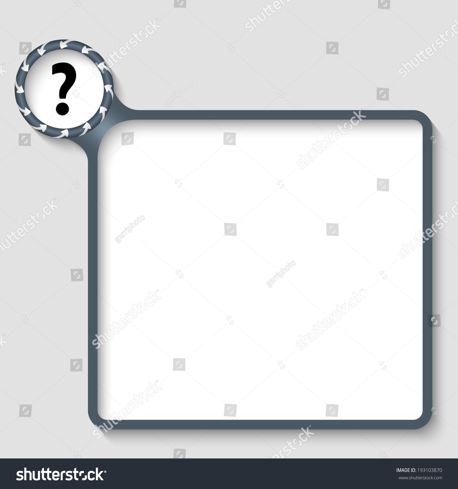 vector text frame with question mark and arrows - Royalty Free Stock ...