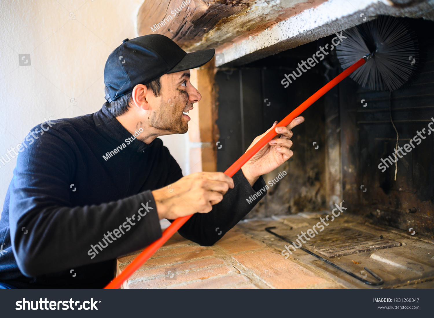 Young chimney sweep at work #1931268347