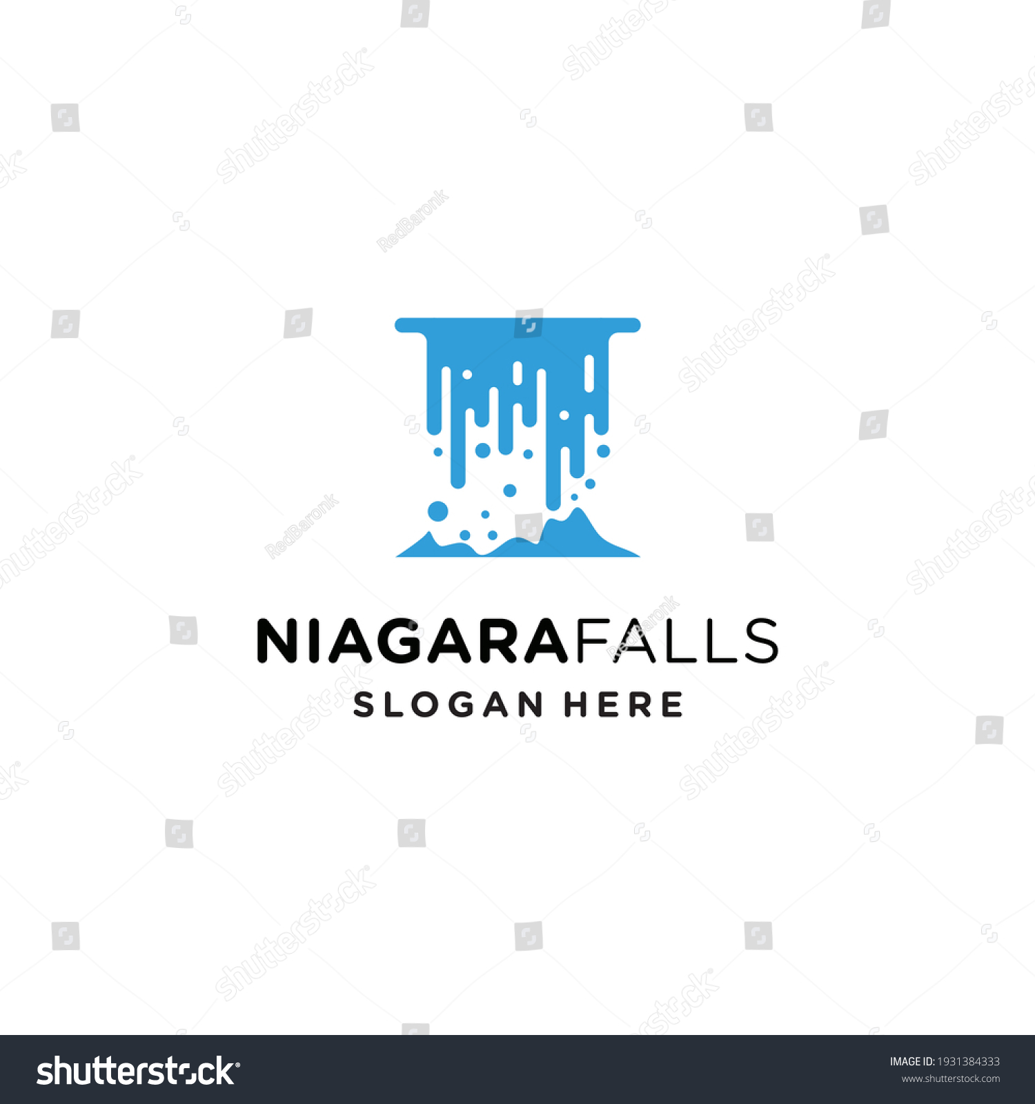 Niagara falls logo, waterfall modern symbol, - Royalty Free Stock ...