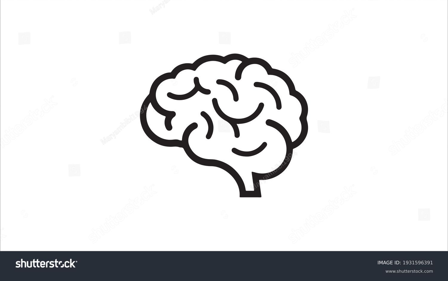 Human brain medical vector icon illustration isolated on white background #1931596391