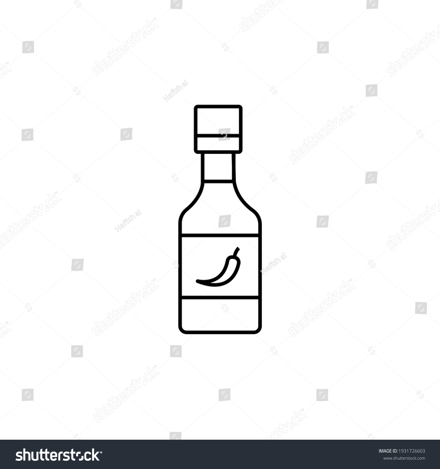 Hot Spicy Chili Pepper Sauce In Glass Bottle Or Royalty Free Stock Vector 1931726603 2399