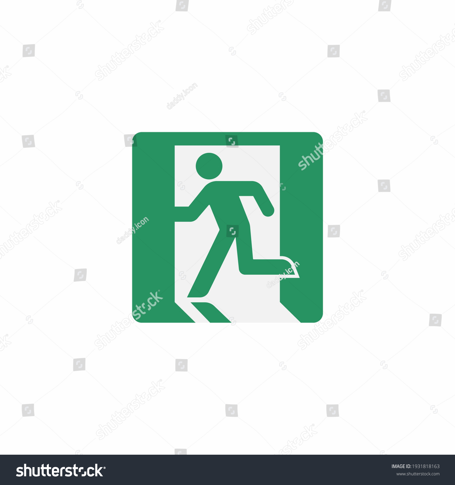 Emergency sign icon isolated on white background. Escape exit symbol modern, simple, vector, icon for website design, mobile app, ui. Vector Illustration #1931818163