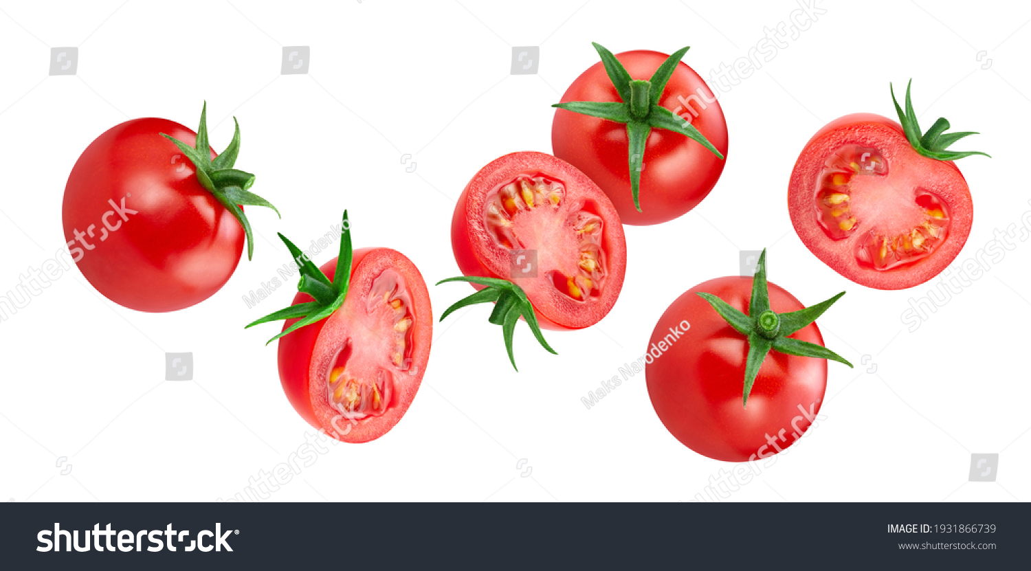 Red tomato half isolated on white background. Tomato slice clipping path. Tomato vegetable #1931866739