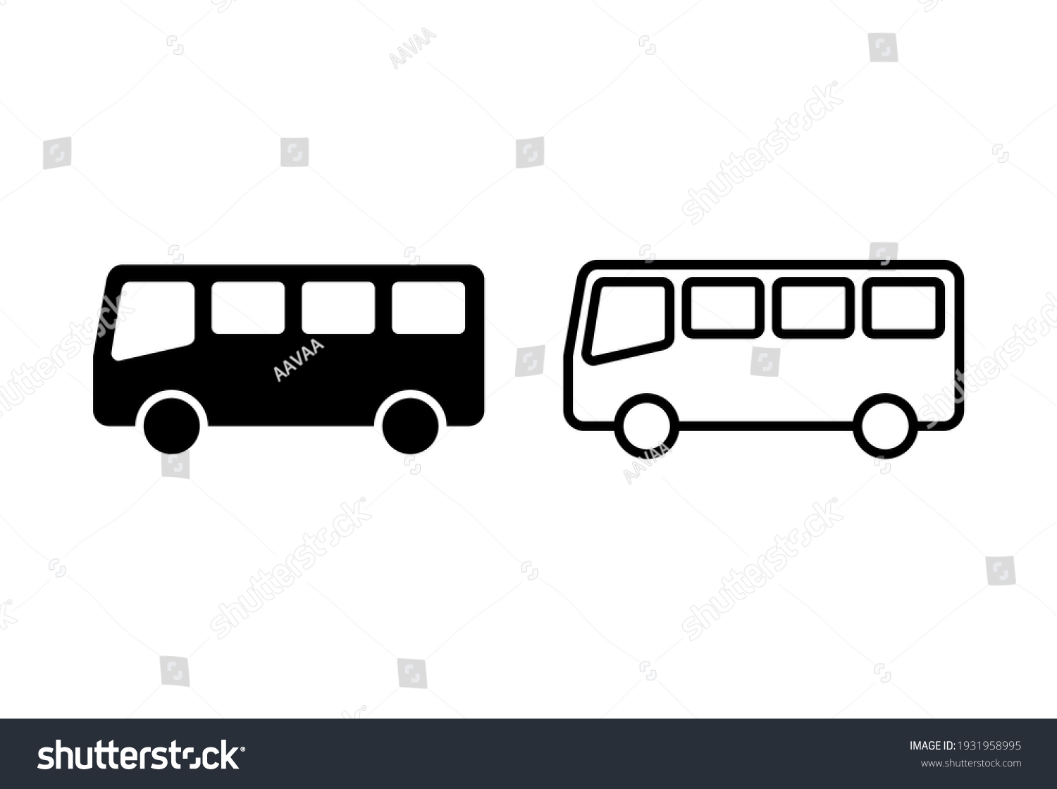 Bus icon set. bus vector icon #1931958995