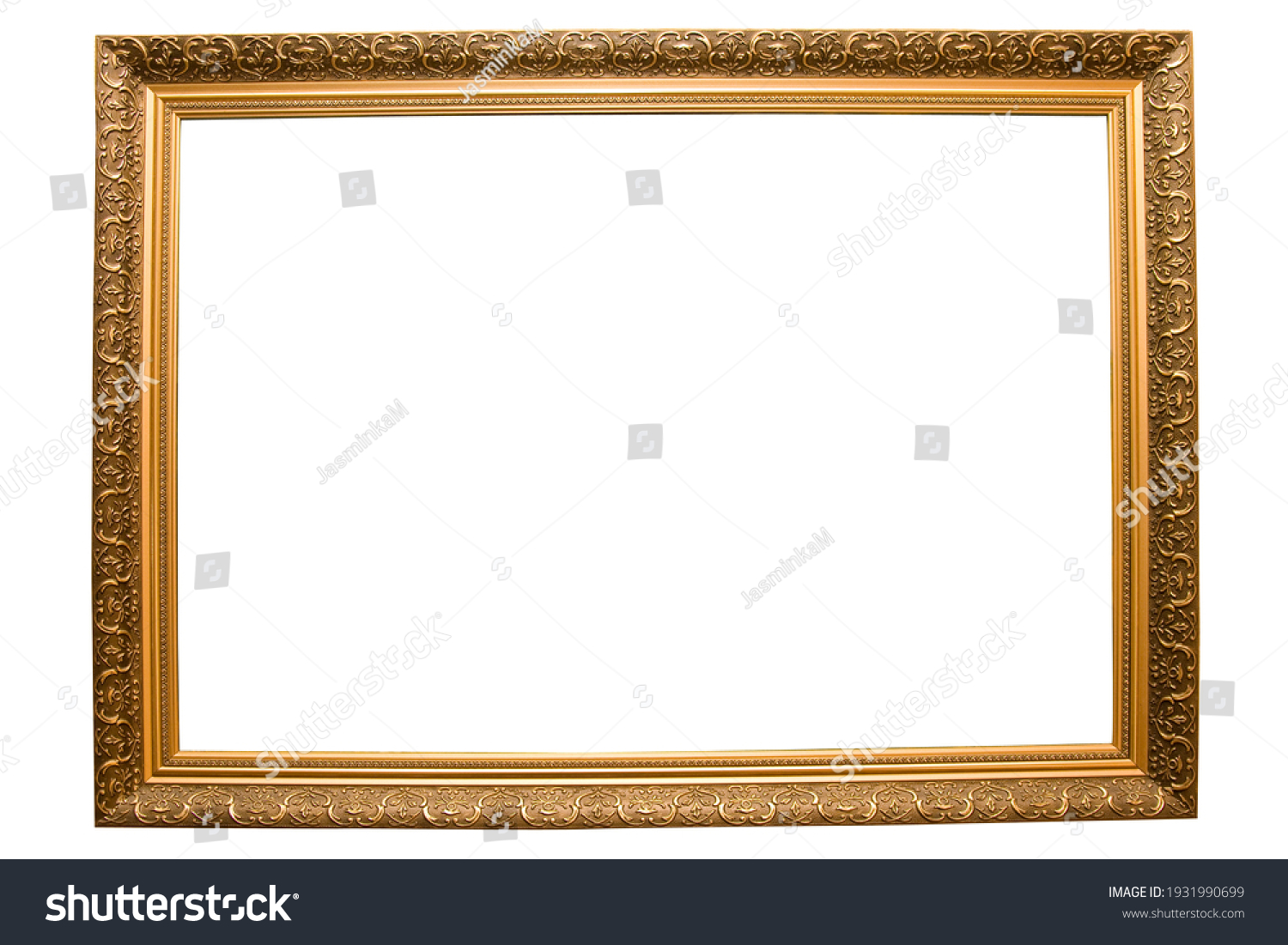 vintage classical wooden rectangle frame #1931990699