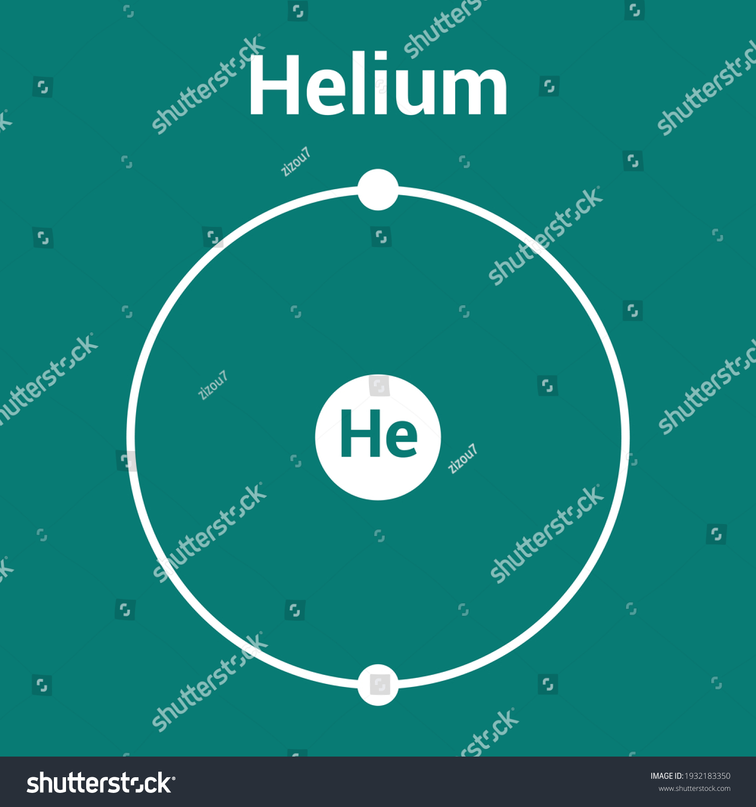 Bohr Model Of The Helium Atom. Electron - Royalty Free Stock Vector 