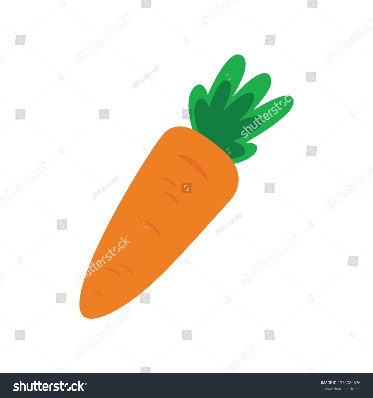 Carrots on a white background. Vector illustration. Icon. #1933080836
