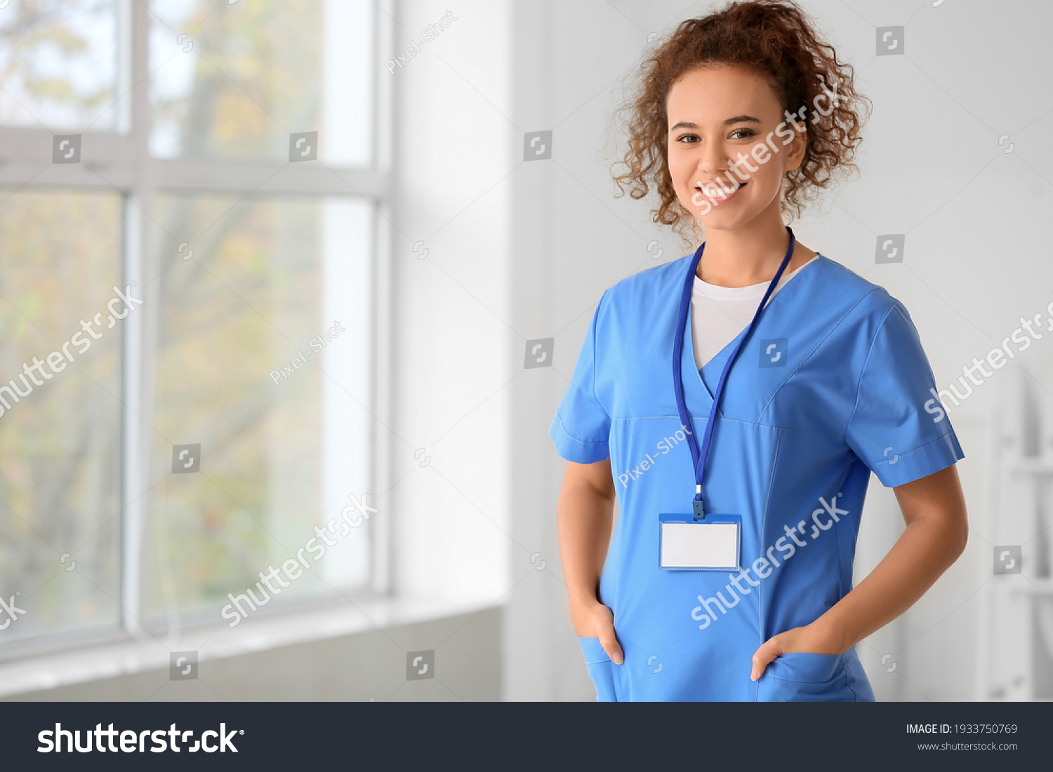 African-American female doctor in clinic #1933750769