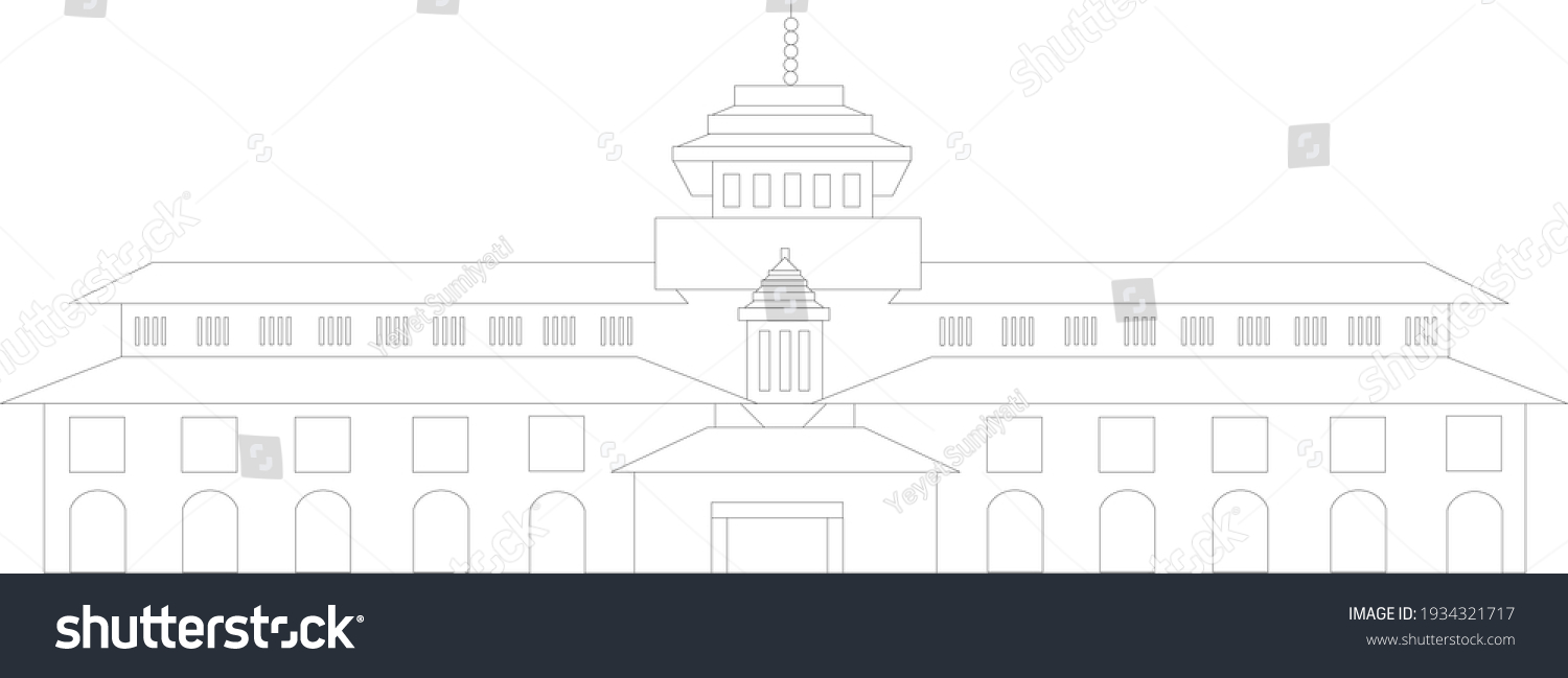 Vector Graphic Illustration Of Gedung Sate A Royalty Free Stock Vector 1934321717 8081