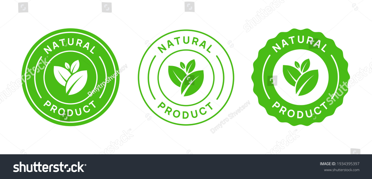 Natural Product Vector Icon Circle Sign. Healthy Food Emblem. Organic food Badge. #1934395397