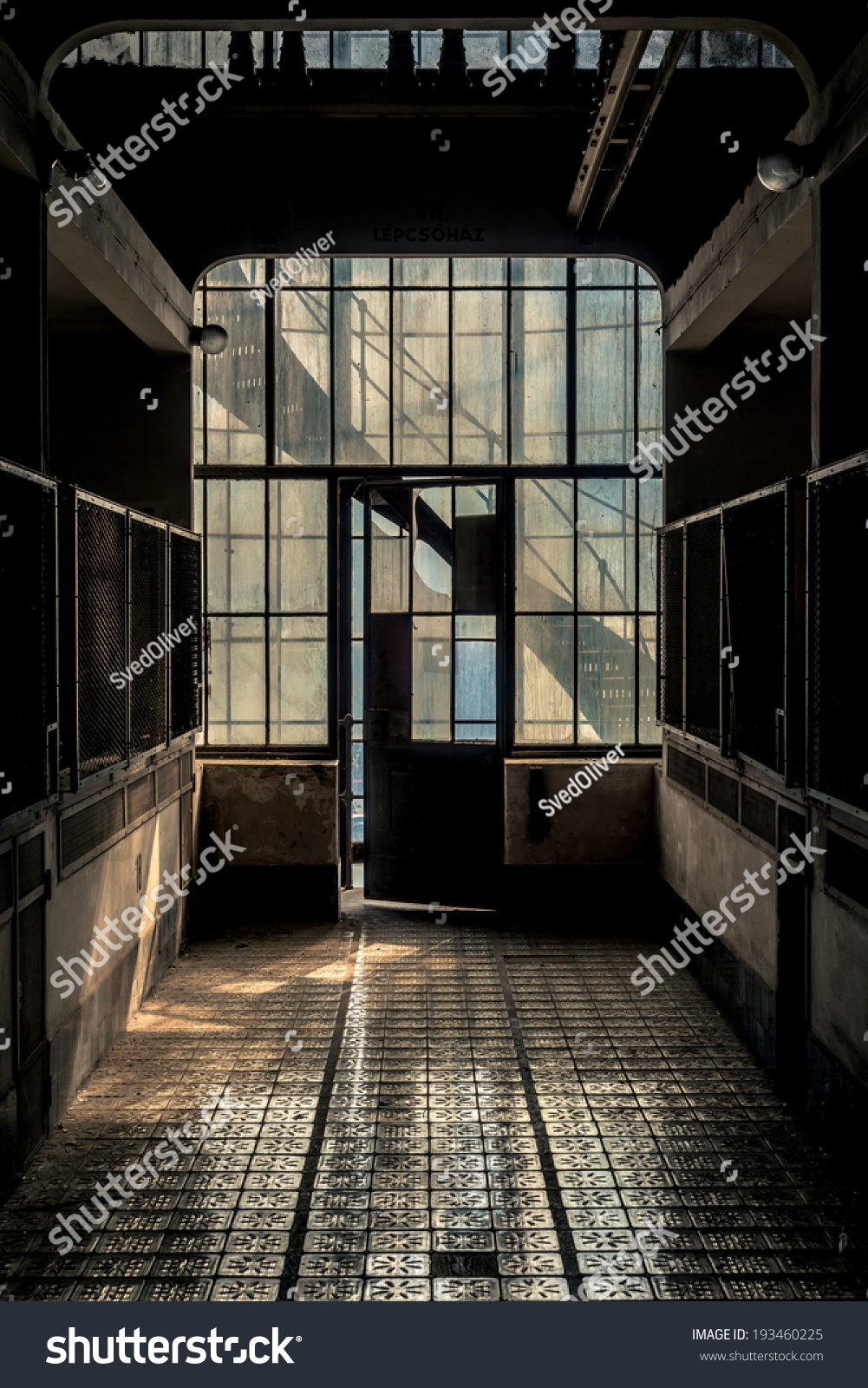 Industrial interior with br light from the windows #193460225