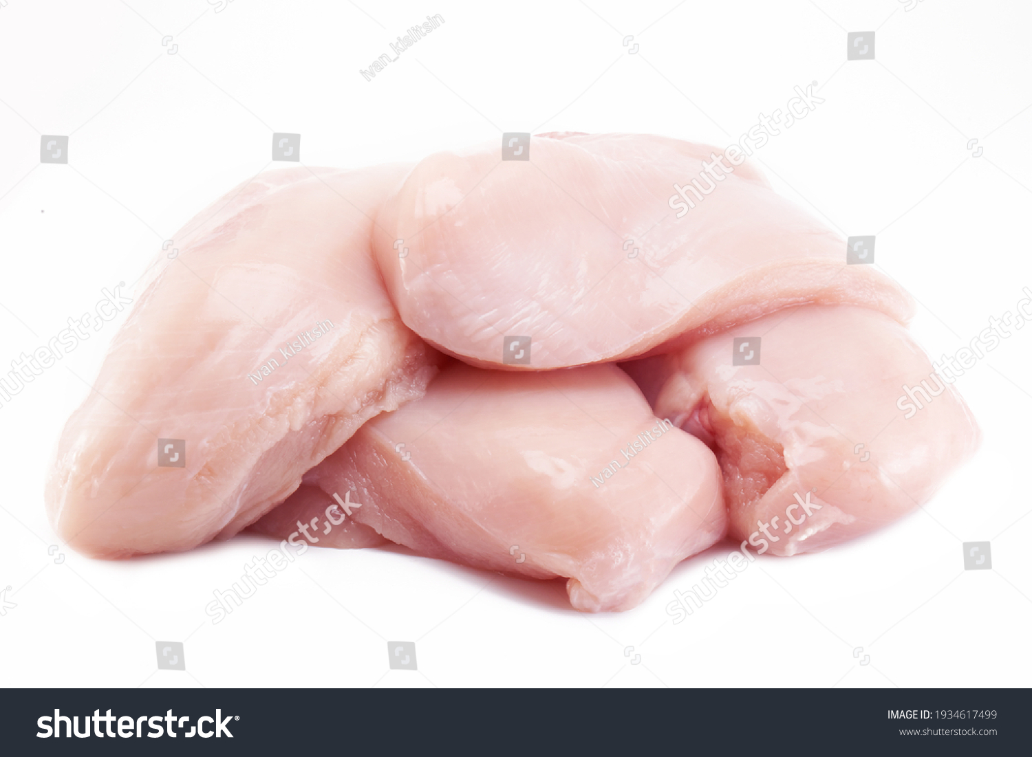 Fresh raw chicken breast fillet isolated on white background, clipping path #1934617499