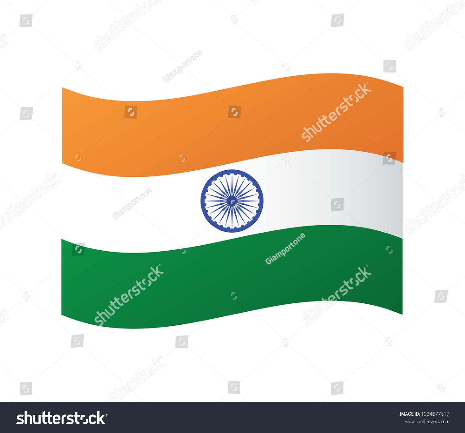 Flag of India, vector design. Saffron, white and - Royalty Free Stock ...