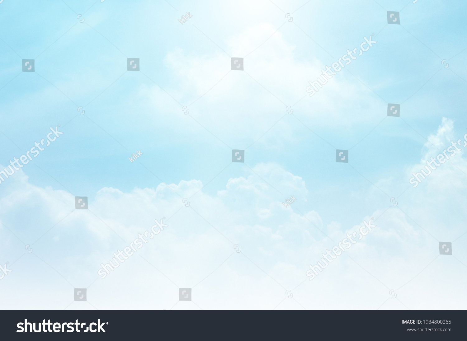Blue sky with white cloud. Blue background. The summer sky is colorful clearing day and beautiful nature in the morning. for backdrop decorative and wallpaper design. The perfect sky background. #1934800265