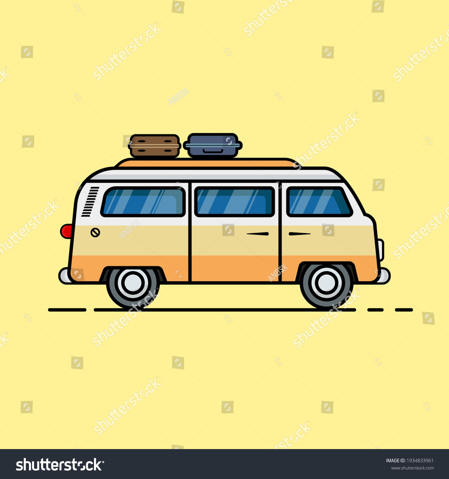 Retro vintage van vector illustration - Royalty Free Stock Vector ...