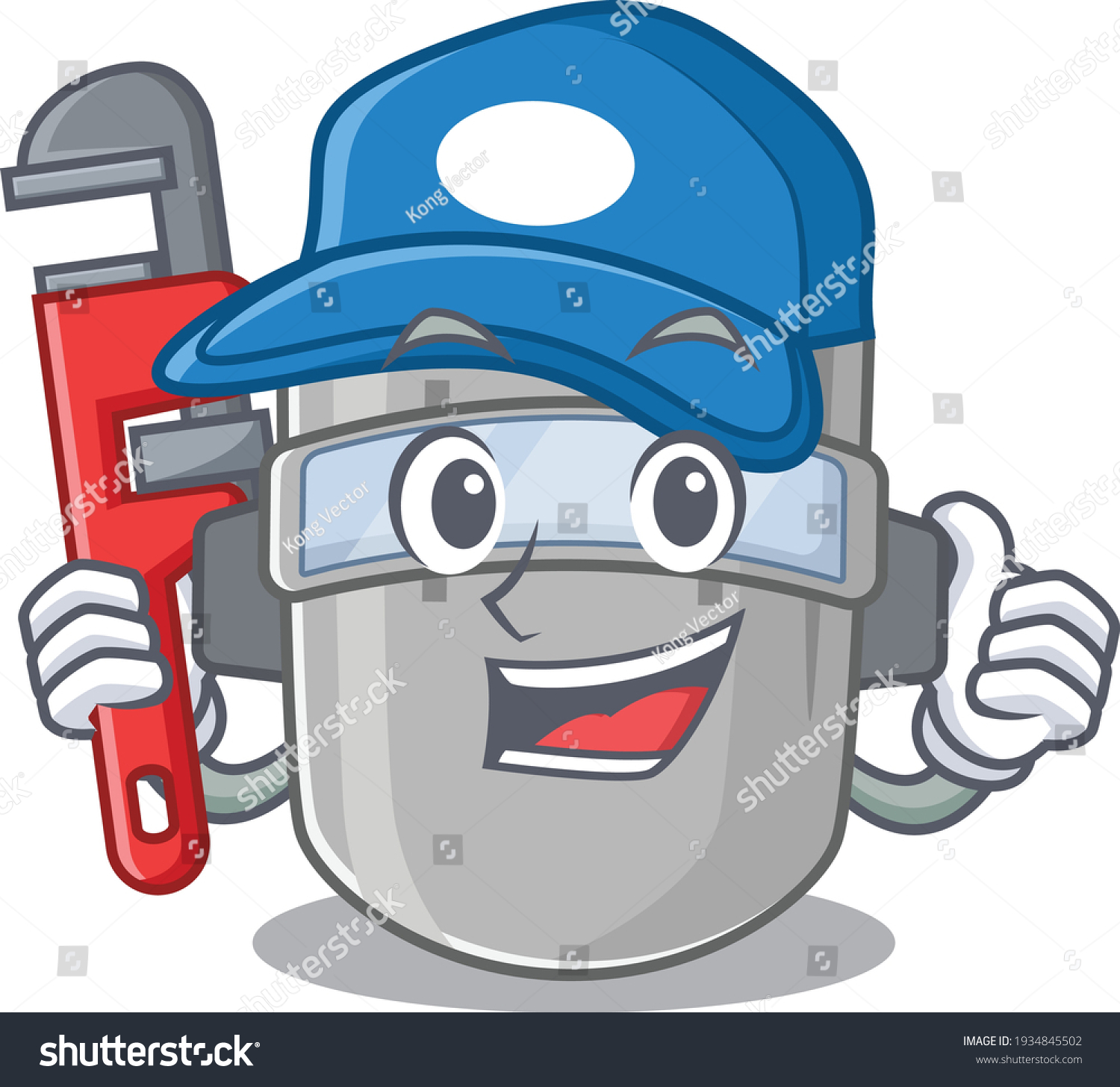 Cartoon Character Design Of Welding Mask As A - Royalty Free Stock ...