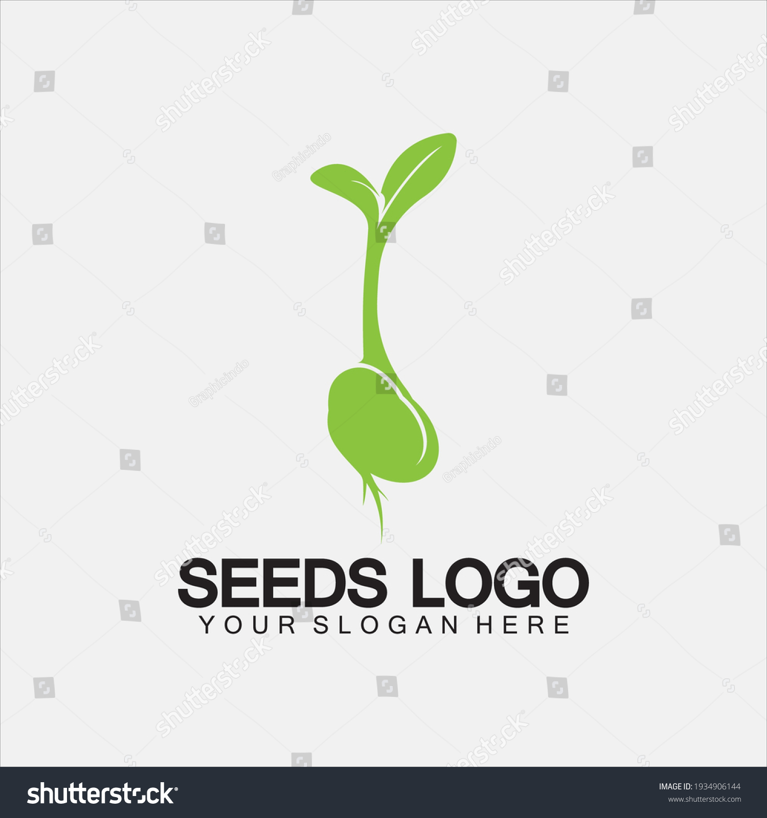 Plant Seeds Logo Concept Template Vector.growing - Royalty Free Stock ...