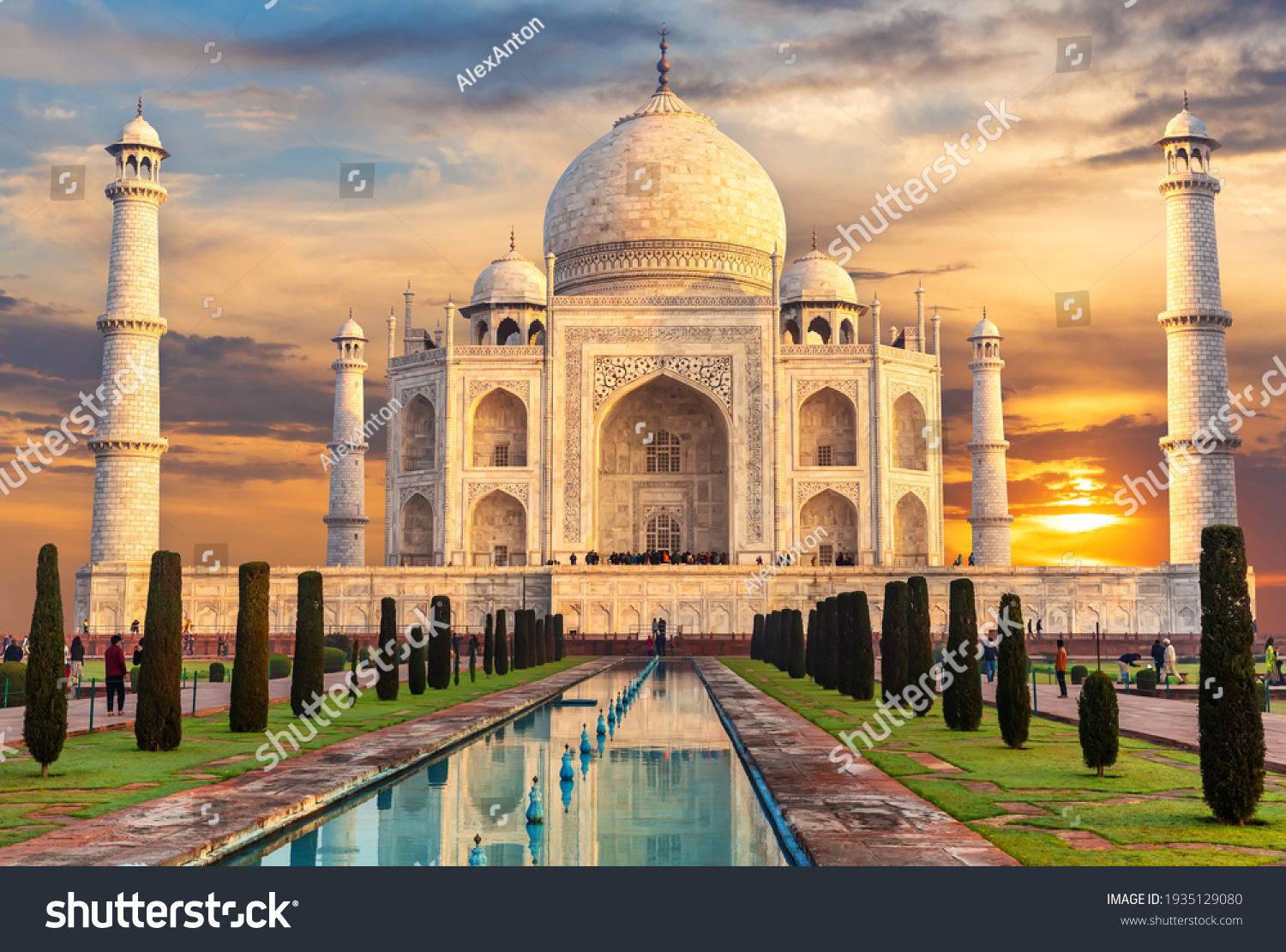 Taj Mahal at sunset, famous place of visit, India, Agra #1935129080