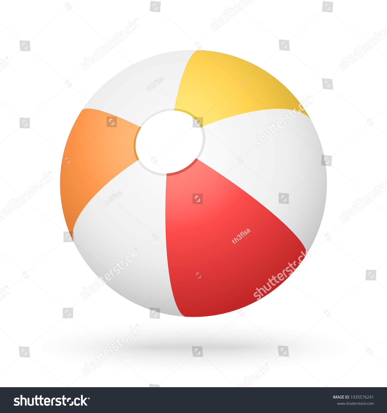 red, orange and yellow beach ball, vector #1935576241