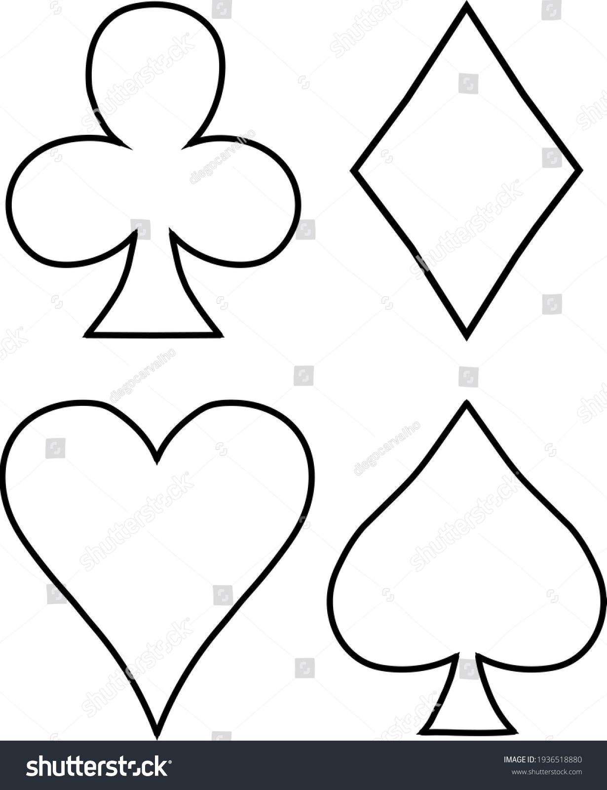 Playing cards, the four French suits - Royalty Free Stock Vector ...