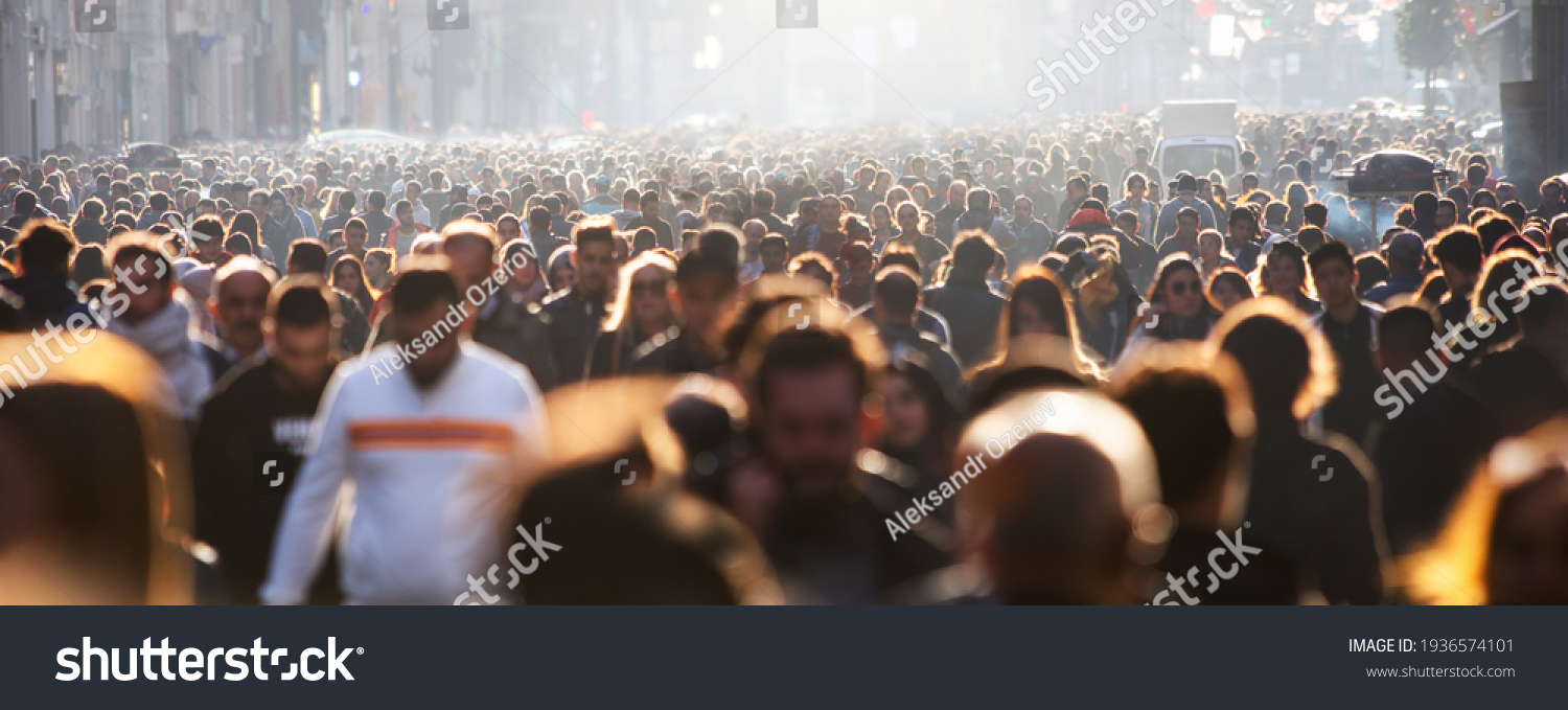 Blurred crowd of unrecognizable at the street
 #1936574101