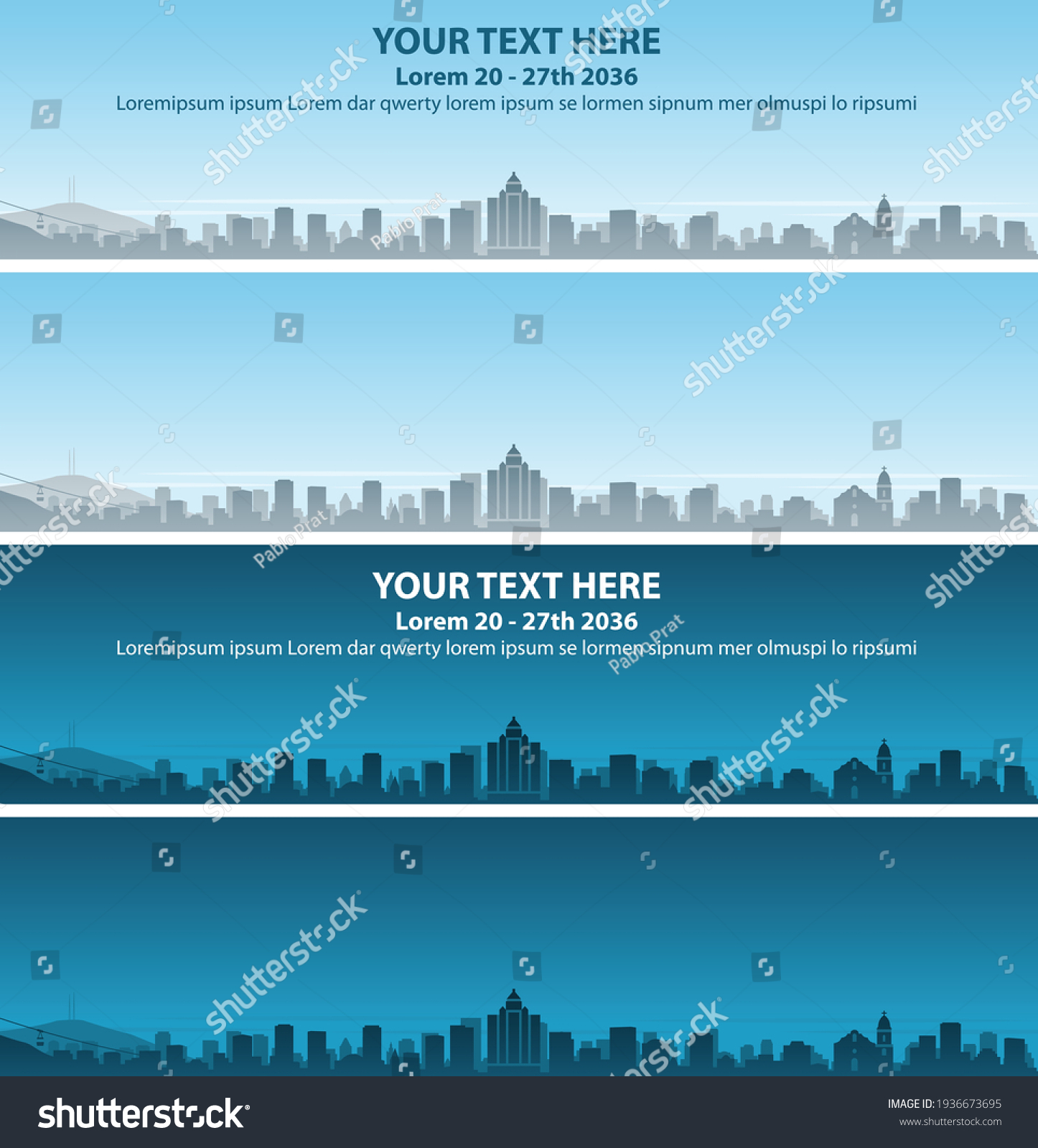 El Paso Skyline Profile Event Banner - Royalty Free Stock Vector ...