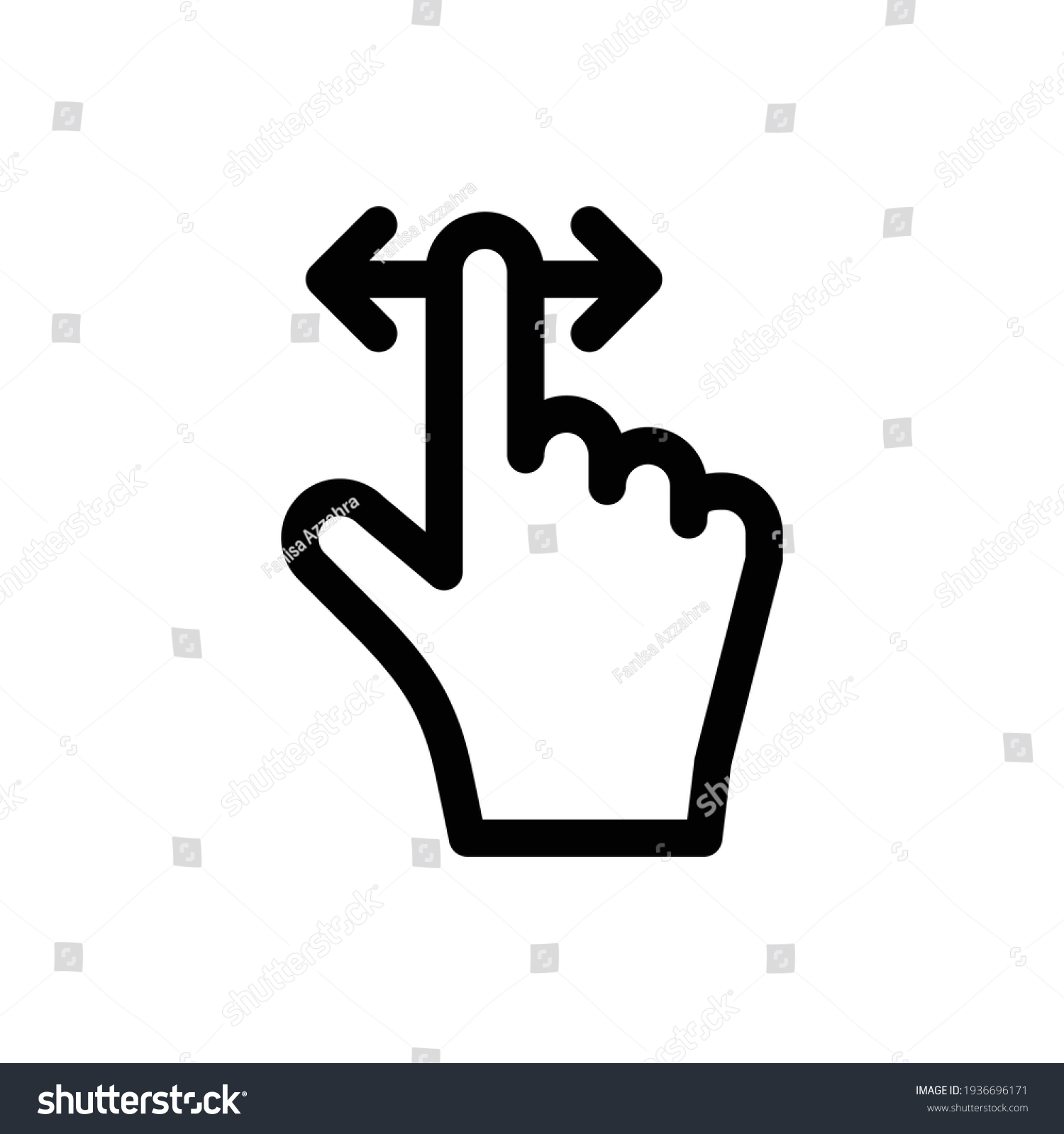 Hand Cursor Touch Screen Gestures Icon Swipe To Left And Right Icon